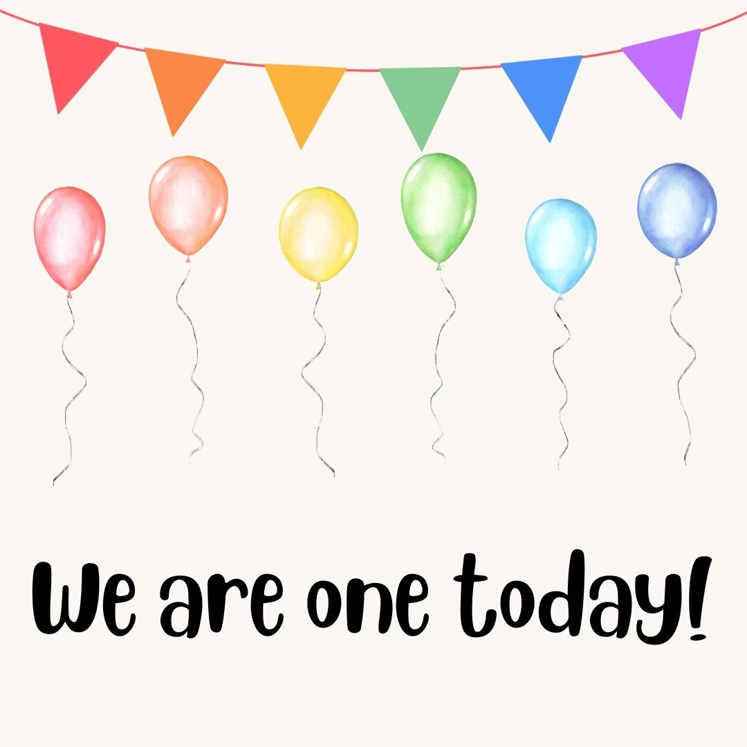 It's one year today since our very first choir rehearsal! A big thanks to everyone who's been part of it 😊🫶

[Image description: black text 'We are one today!' beneath rainbow bunting and balloon graphics]

#queerchoir #lgbtqchoir #bathchoir #choir