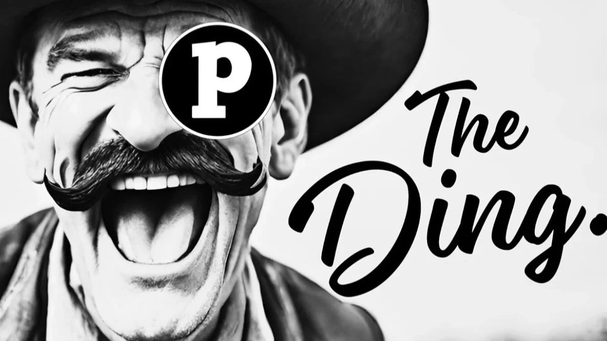 Yellow background with black bold text that reads 'PONCA CITY MX' and a small black circle with a white lowercase 'p' above.