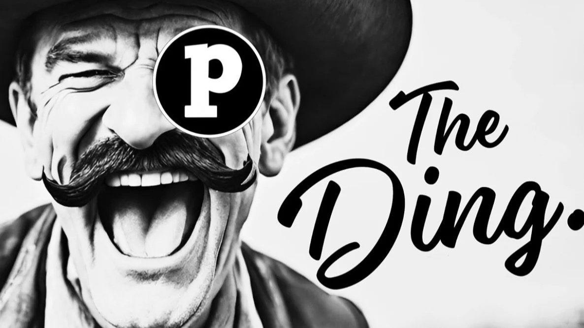 Graphic text reading 'PONCA CITY MX' with a small circle containing the letter 'p' on a yellow background.