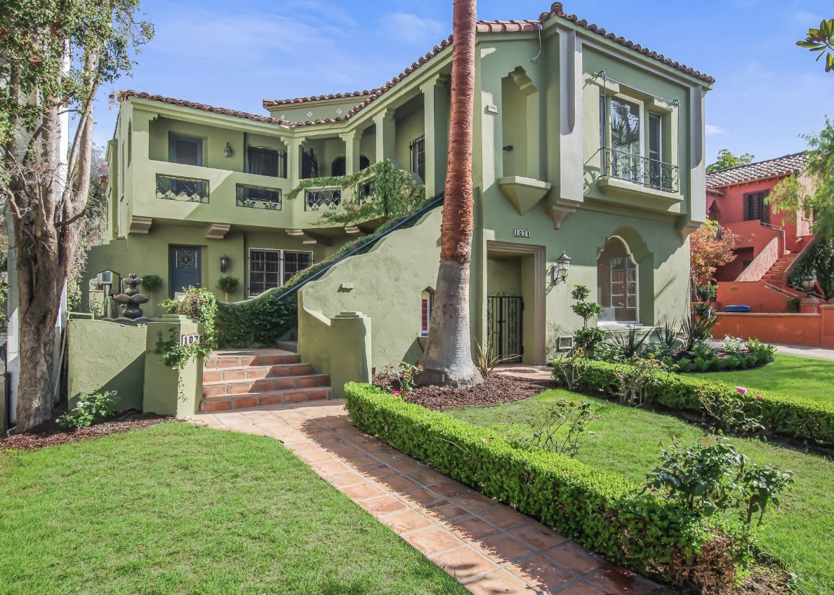 green spanish style multifamily property los angeles
