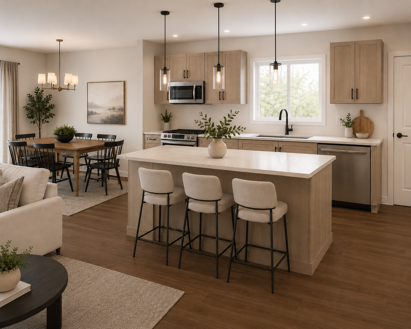 Modern kitchen rendering at Willow Grove condos on Grant Avenue in Charleswood Winnipeg