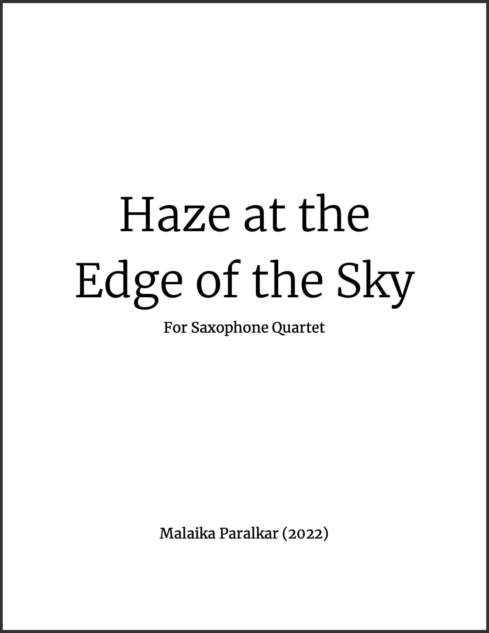 Haze at the Edge of the Sky