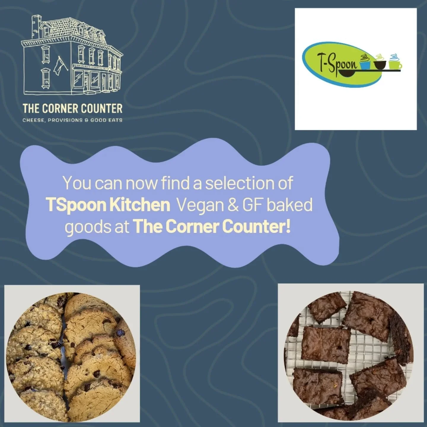 A common question we receive from customers is about gluten free &amp; vegan products, especially sweet treats!

We're excited to announce our new partnership with @tspoonkitchen! We'll be carrying a selection of their delicious Gluten Free &amp; Veg