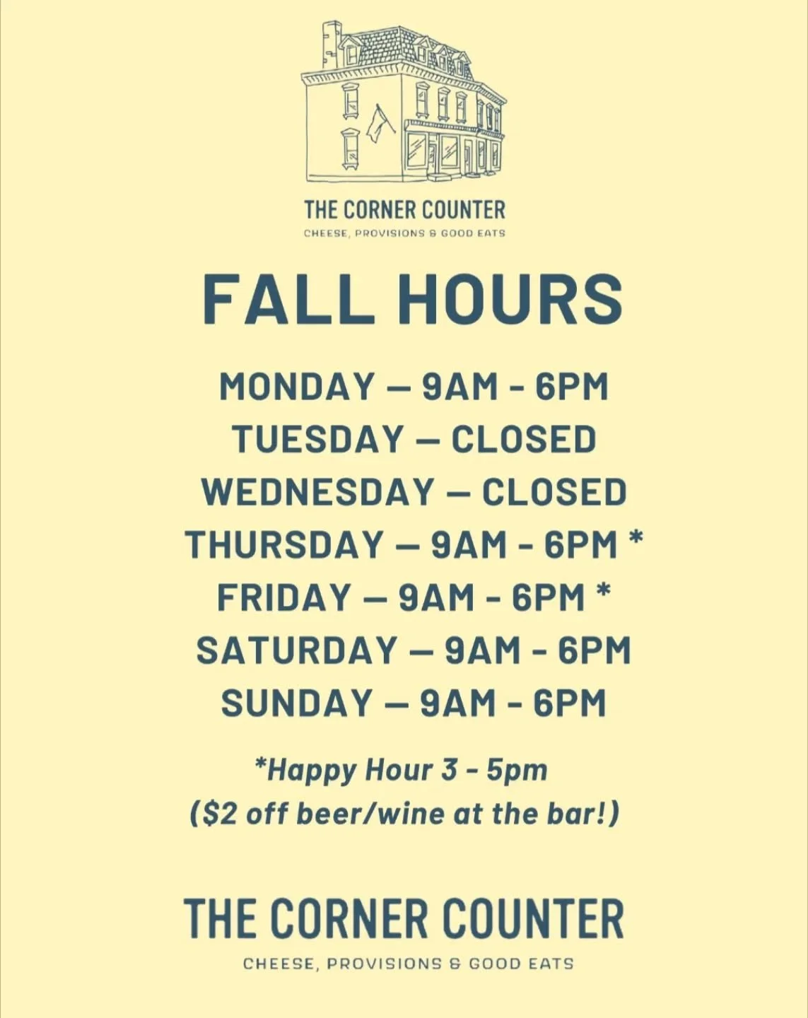 Fall is officially here! Which means the return of soup &amp; hot spiced apple cider! Soup service returns next Thursday Oct 2nd 🥣🍎🍁

Today is our last Tuesday service. We opened on Tuesdays over the summer and hope to do so again in the future, o