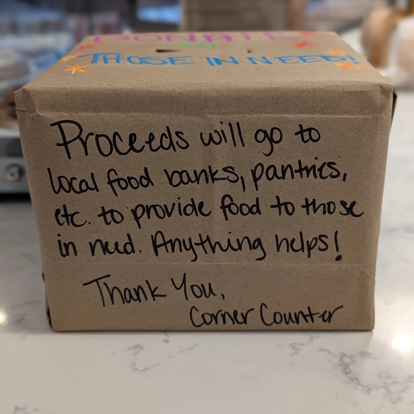 On October 30th, we set up a donation box in the shop to collect funds for those in need facing food insecurity. In a little over a month, you -- our awesome customers -- contributed more than $600! Your donations have gone directly to two local comm