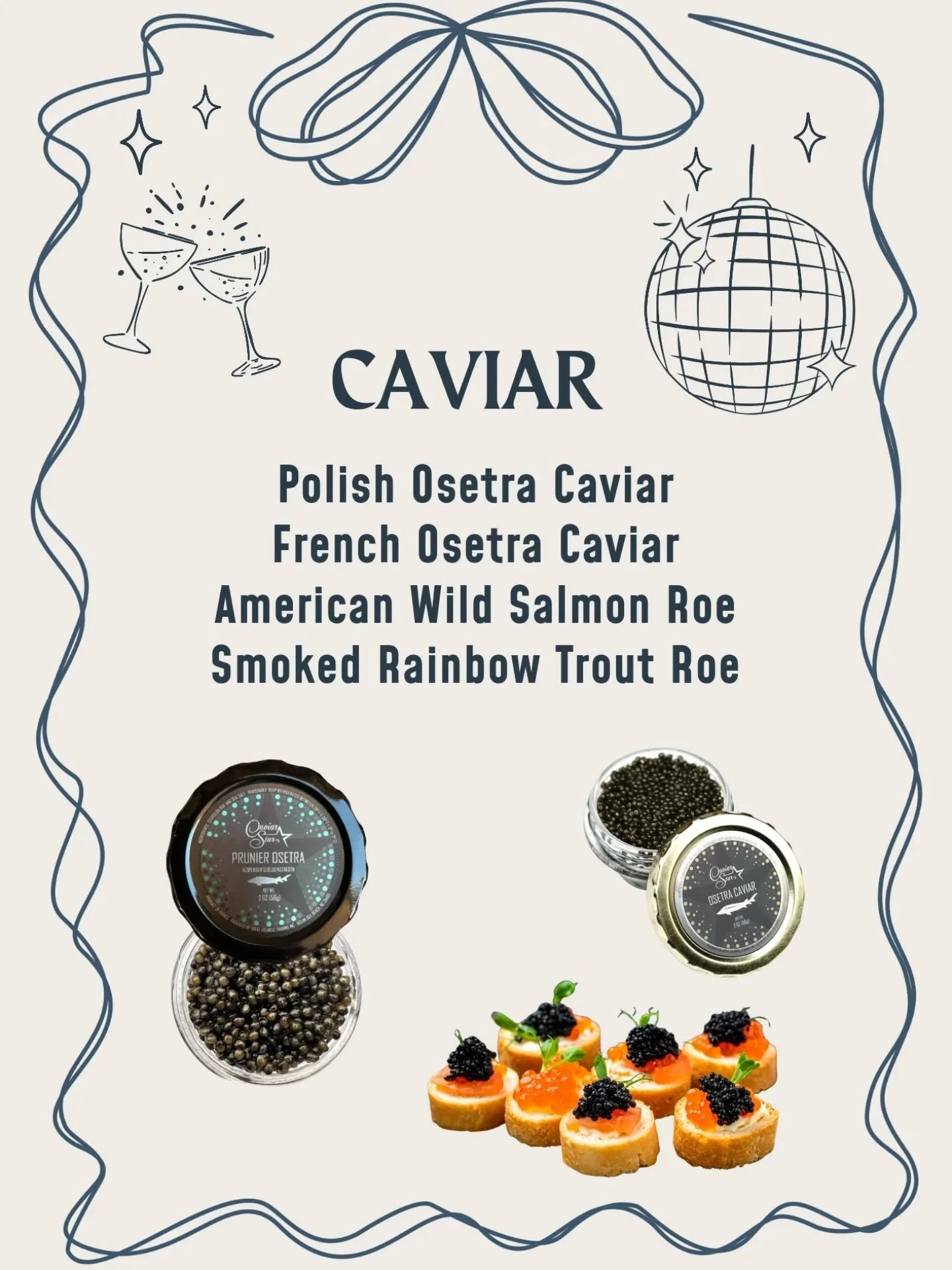 Elevate your holiday celebrations with caviar! We've brought in a limited selection from @caviar.star. 🎀⭐