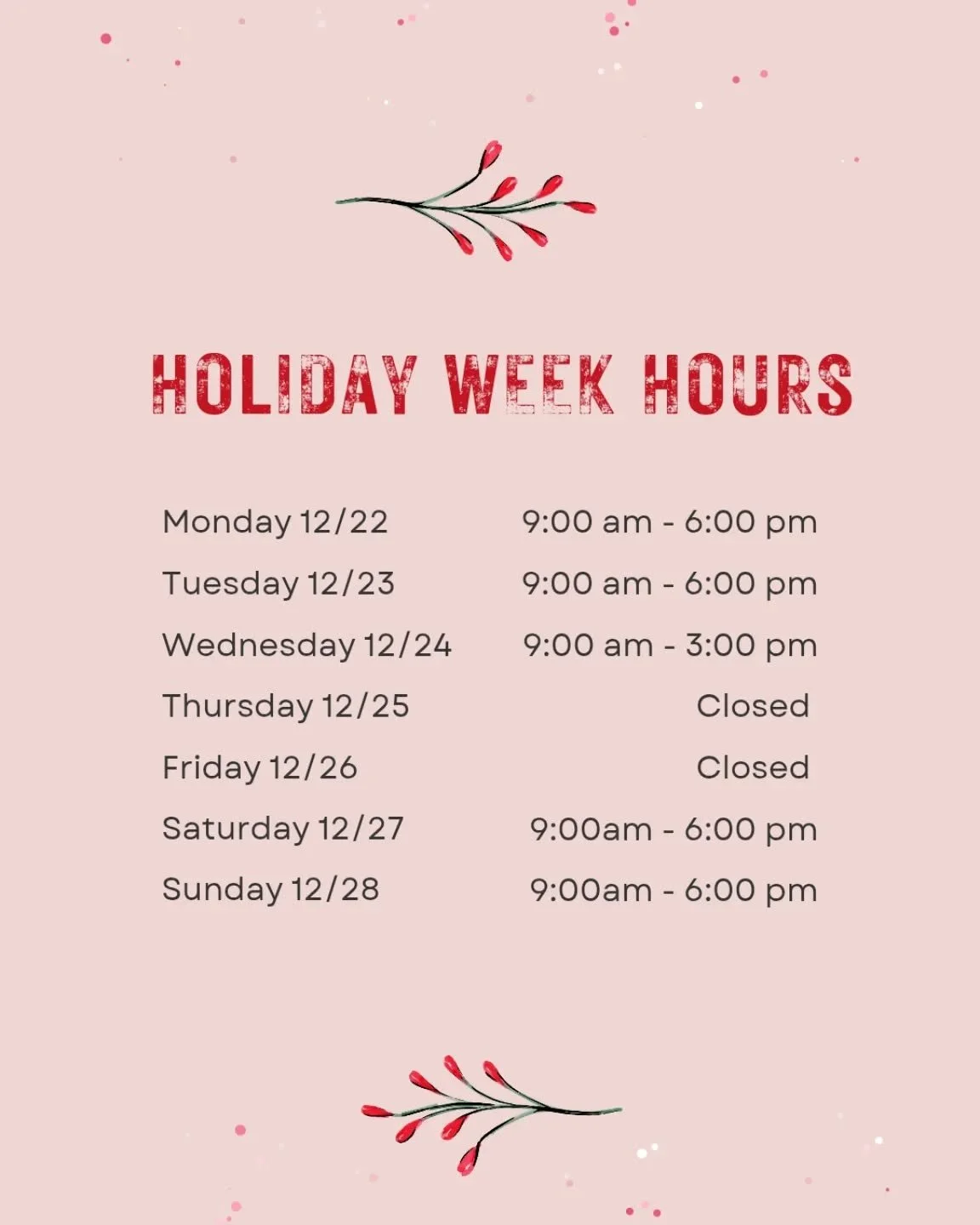 It's Christmas Eve! We're open today from 9-3. Stop by for cheese &amp; charcuterie, last minute gifts &amp; stocking stuffers!

We'll also have a limited quantity of grab &amp; go baguette sandwiches and grilled cheese is available until 2:30.

Happ