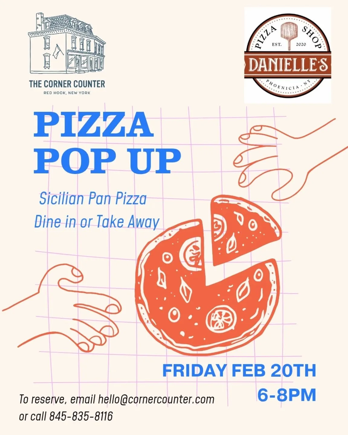 We&rsquo;re excited to host a pizza pop up with David of @daniellespizzashop (formerly located in Phoenicia) on Friday, February 20th. 

Their Sicilian style pan pizza is made with a mix of Italian &amp; American flours, undergoes an 18 hour rise and
