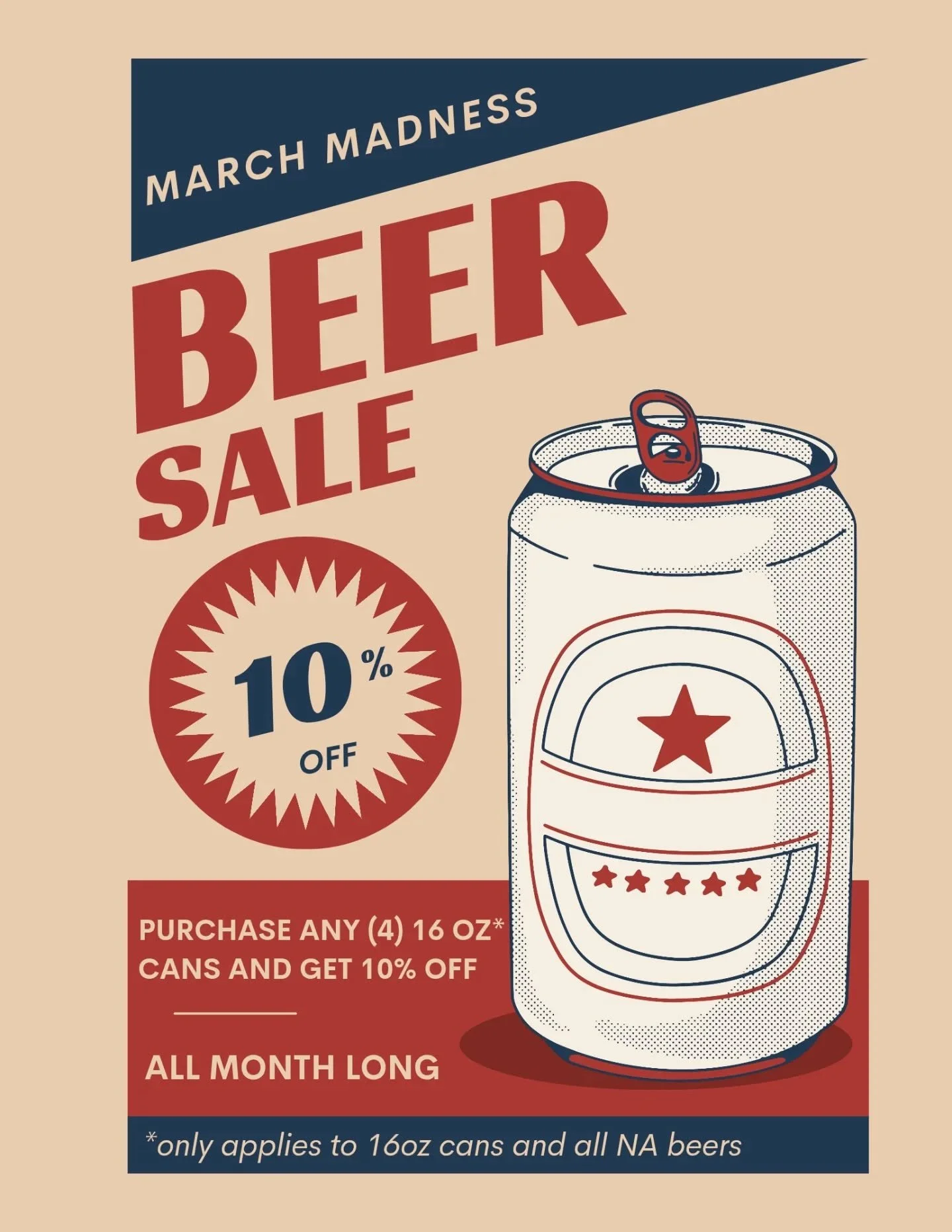 All month, get 10% off your purchase of any (4) 16oz cans. It's a great way to try one of the many local beers we stock! 🍻