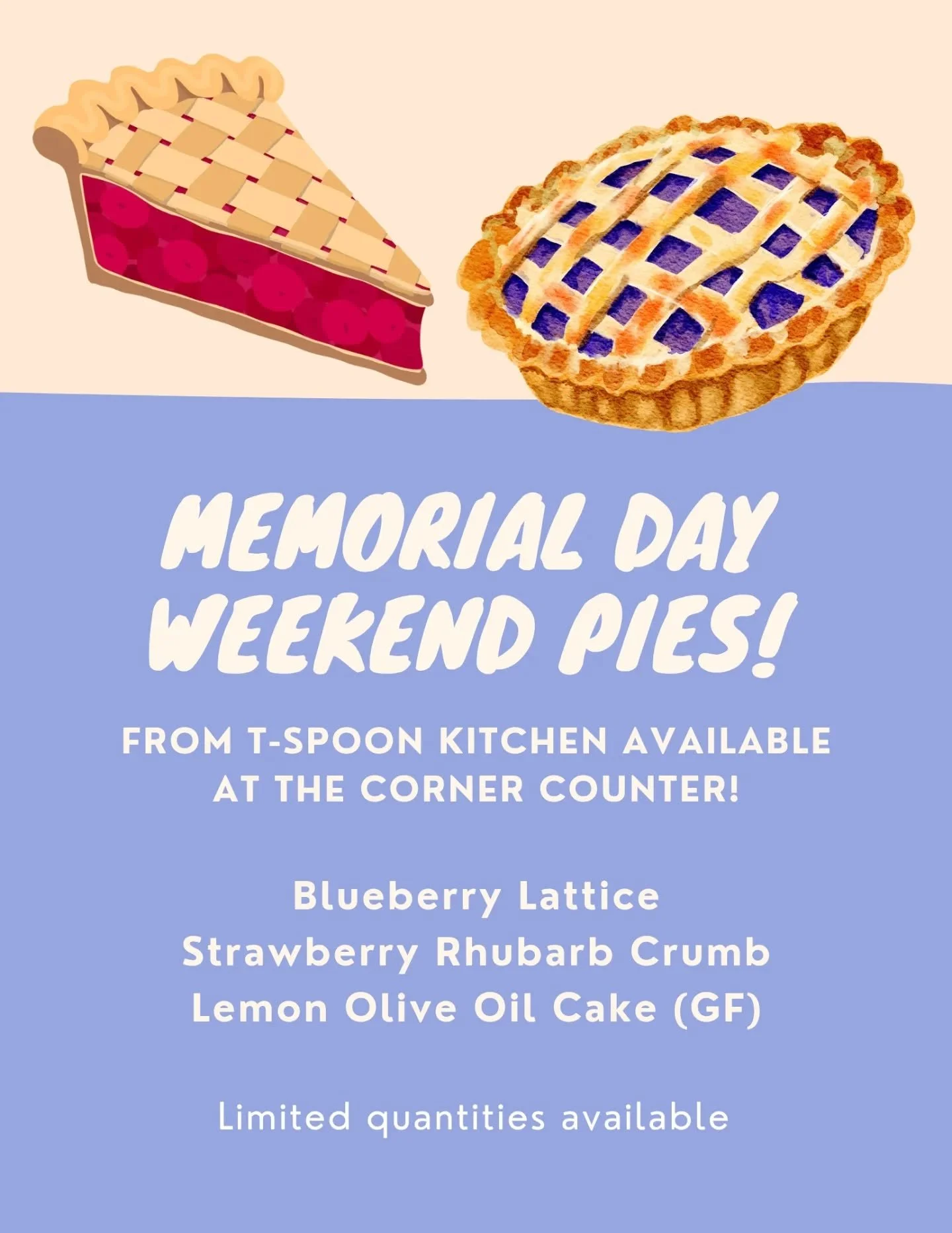 We'll have a limited number of @tspoonkitchen pies available this weekend! 🥧