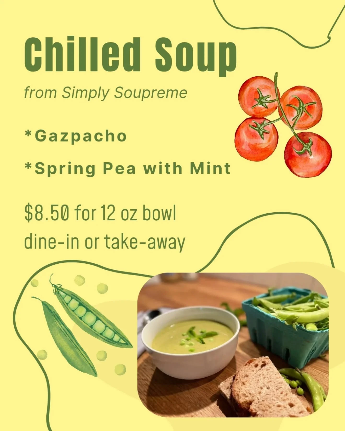 We're excited to offer @simplysoupreme chilled soups this summer. Founded by local chef, Jason Murphy, and based here in Red Hook, Simply Soupreme offers 100% plant-based, small-batch soups that are soy-free, gluten-free, and free of additives or pre