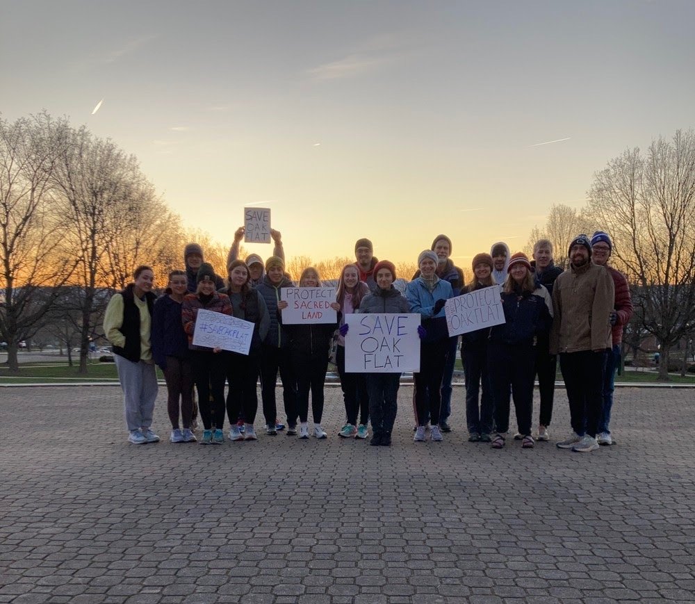   The Earthkeepers club at Eastern Mennonite University organized this run/walk on Tuesday morning. Micah Buckwalter, who helped with the event, said that sharing photos like this one is important because “the pictures show that there is a community 