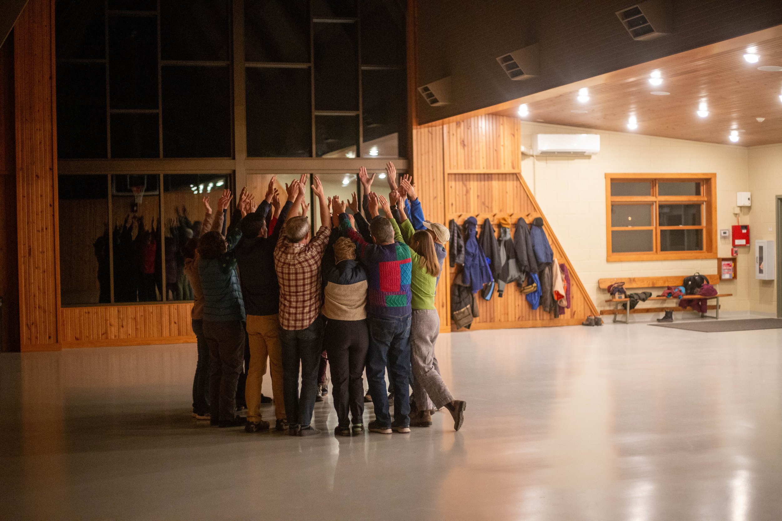  A group of PCC attendees engages in an ‘Elm dance.’ 