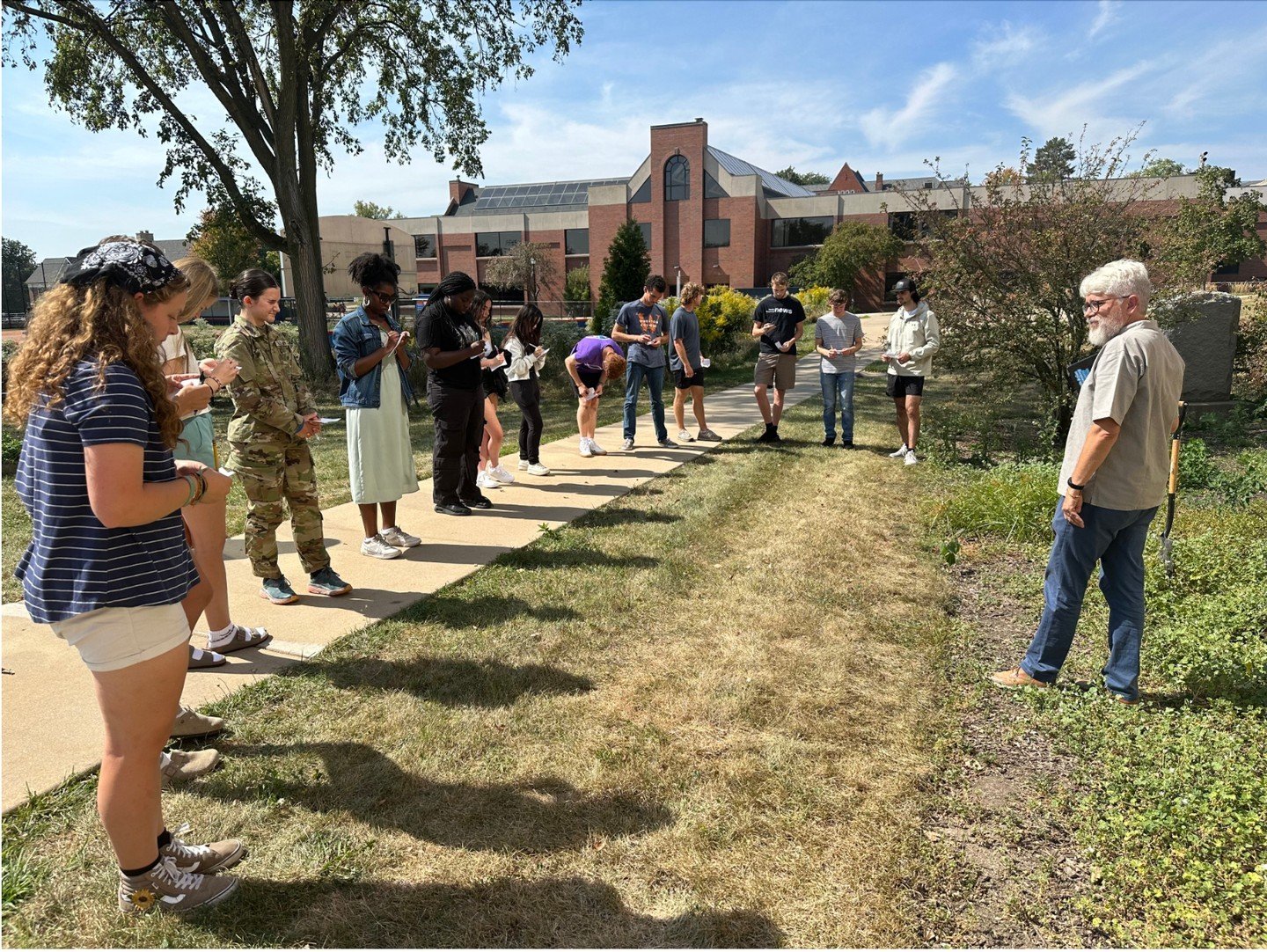 Wheaton College students in the first-year sustainability course participated in a ritual of lament led by Douglas Day Kaufman earlier this fall. Together, they named endangered species in Illinois and their own laments for environmental degradation 
