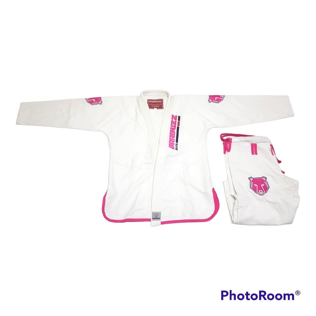 Kimono Brabuzz 2.0 Branco e Rosa Ultra Light Slim Fit