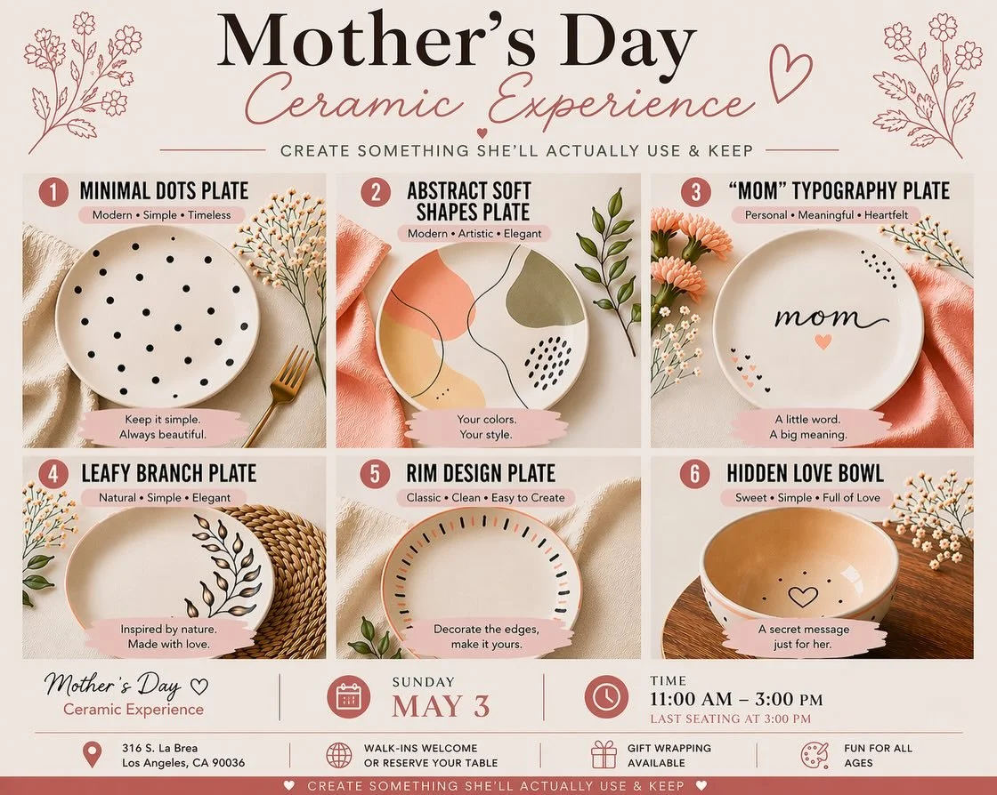 🌸 This Mother&rsquo;s Day, make something she&rsquo;ll actually keep.

Not just a gift&hellip;
but a moment 💛

Time spent together, creating, laughing, and making something by hand &mdash; something that means more because you made it.

Join us for