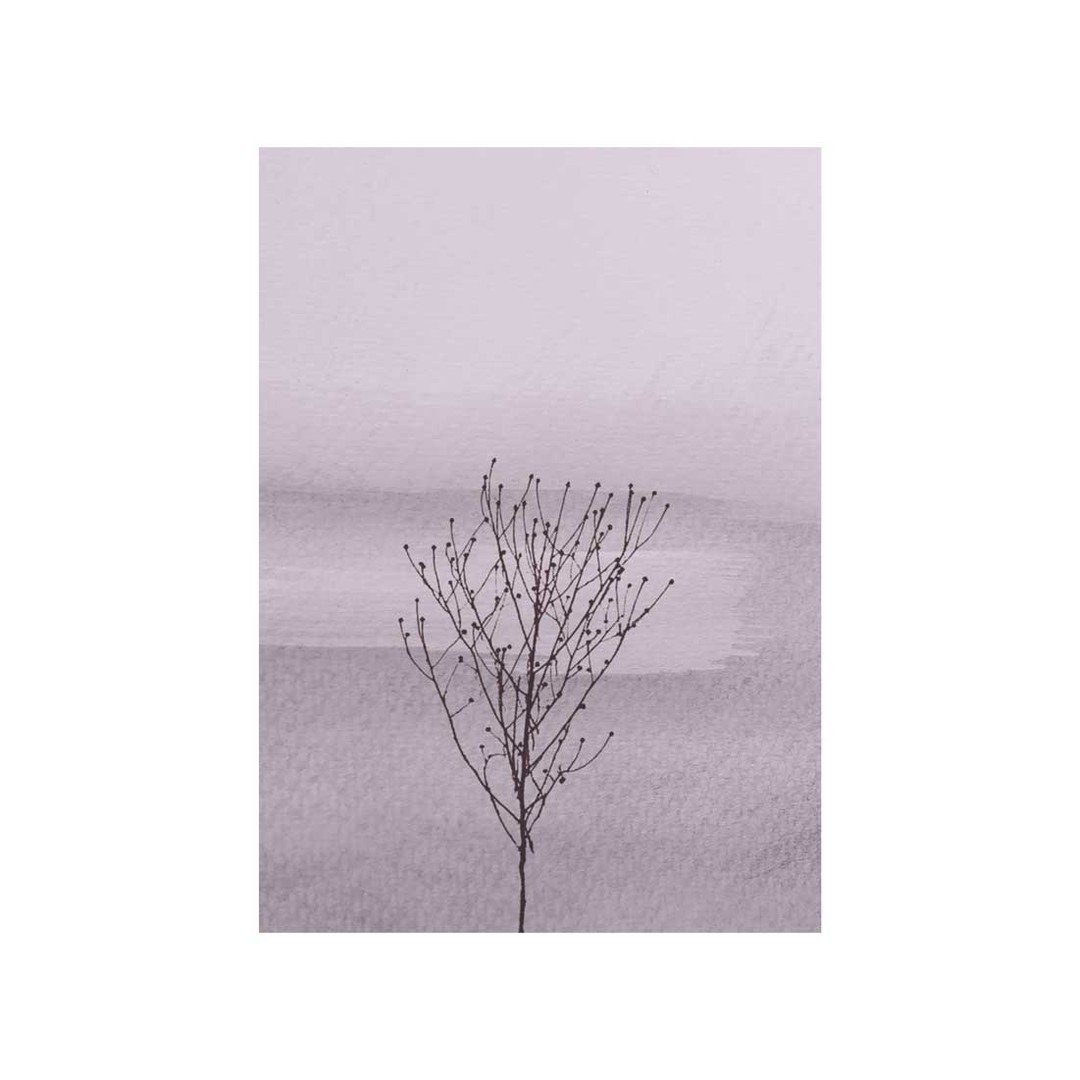 Winterstille: Druck im Postkartenformat, dick aufgezogen, so dass man ihn sowohl h&auml;ngen als auch hinstellen kann #winterstille #collageartwork #artprintsforsale #rosa #zweig #simplicity #minimalism #wabisabi #wabisabiinteriors #t&uuml;bingen #vi