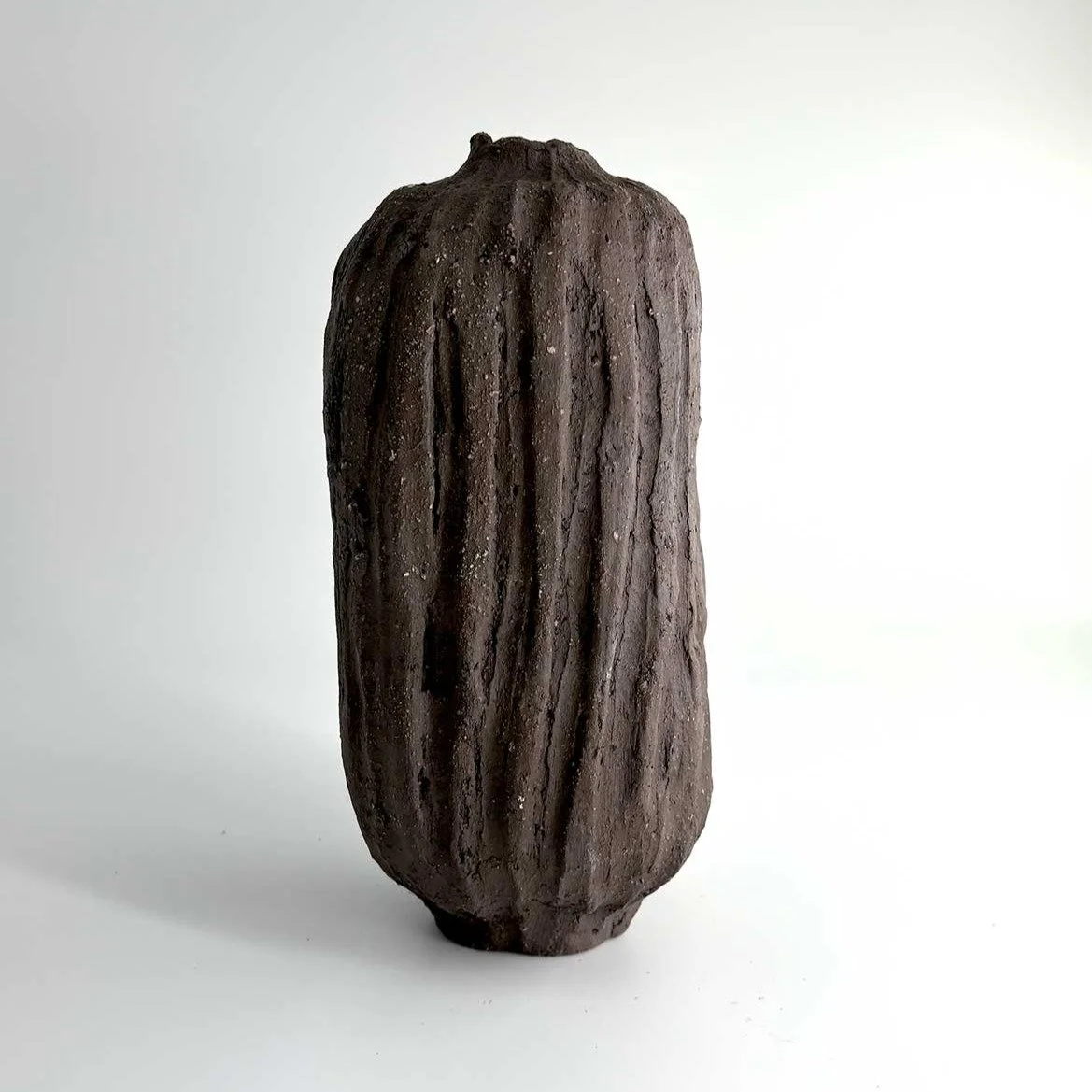 Happy about this one: handbuilt stoneware vase #blackclay #handbuildingpottery #tuebingen #ceramicvase #ceramicart #wabisabiceramics