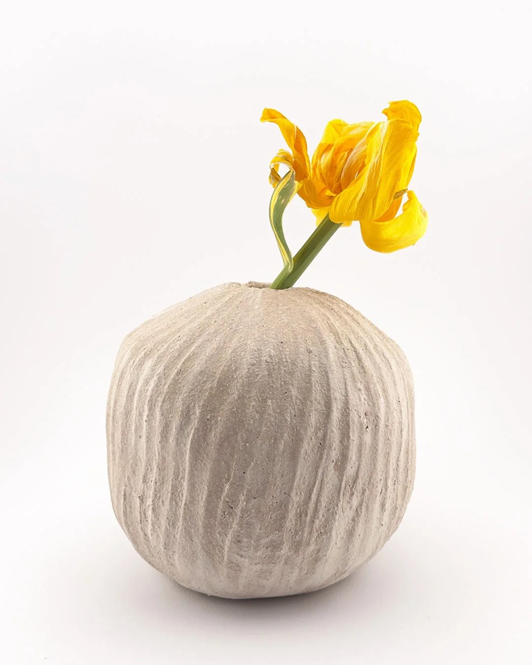 Handbuilt stoneware vase #yellowmood #tulipvase #ceramics #tuebingen