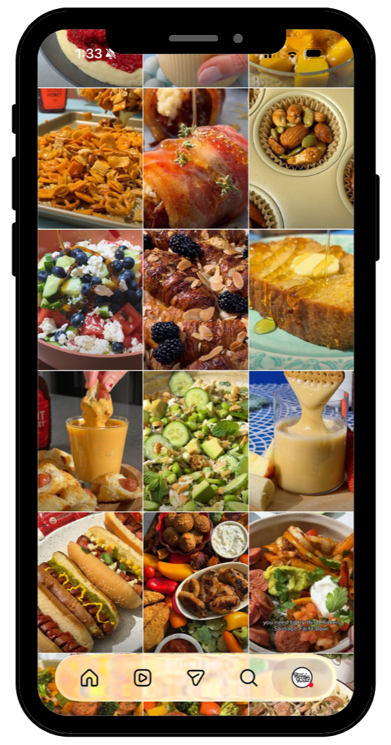 iphone screen with instagram reel covers for social media feed exmaples