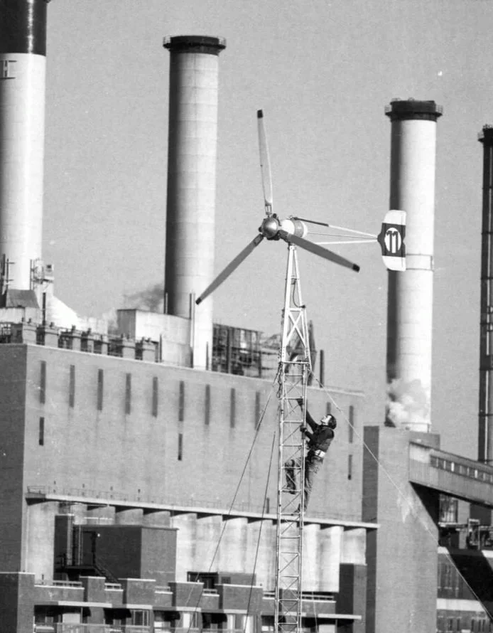 East 11th St Turbine with Con Edison plat in the background