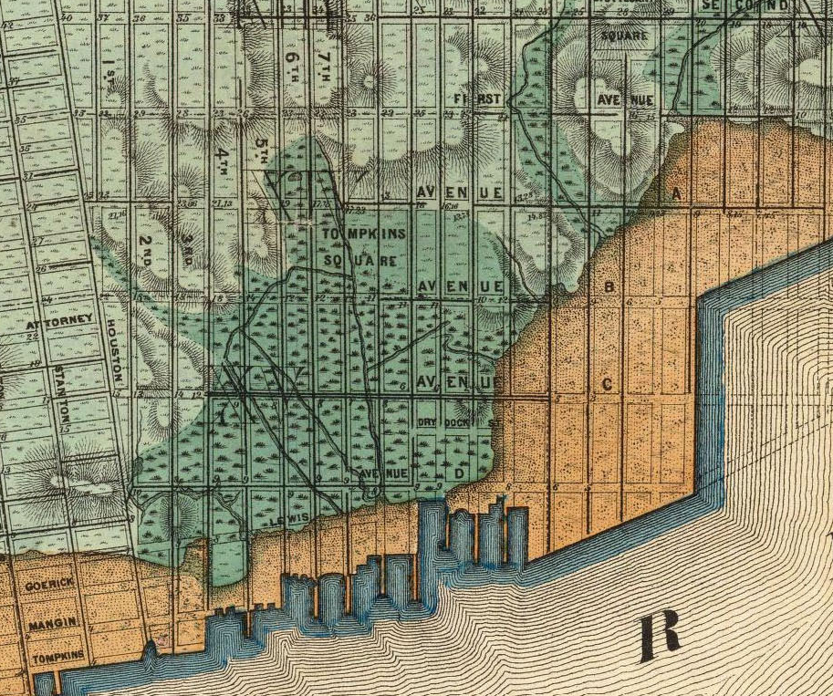 1864 Viele Map of the Lower East Side