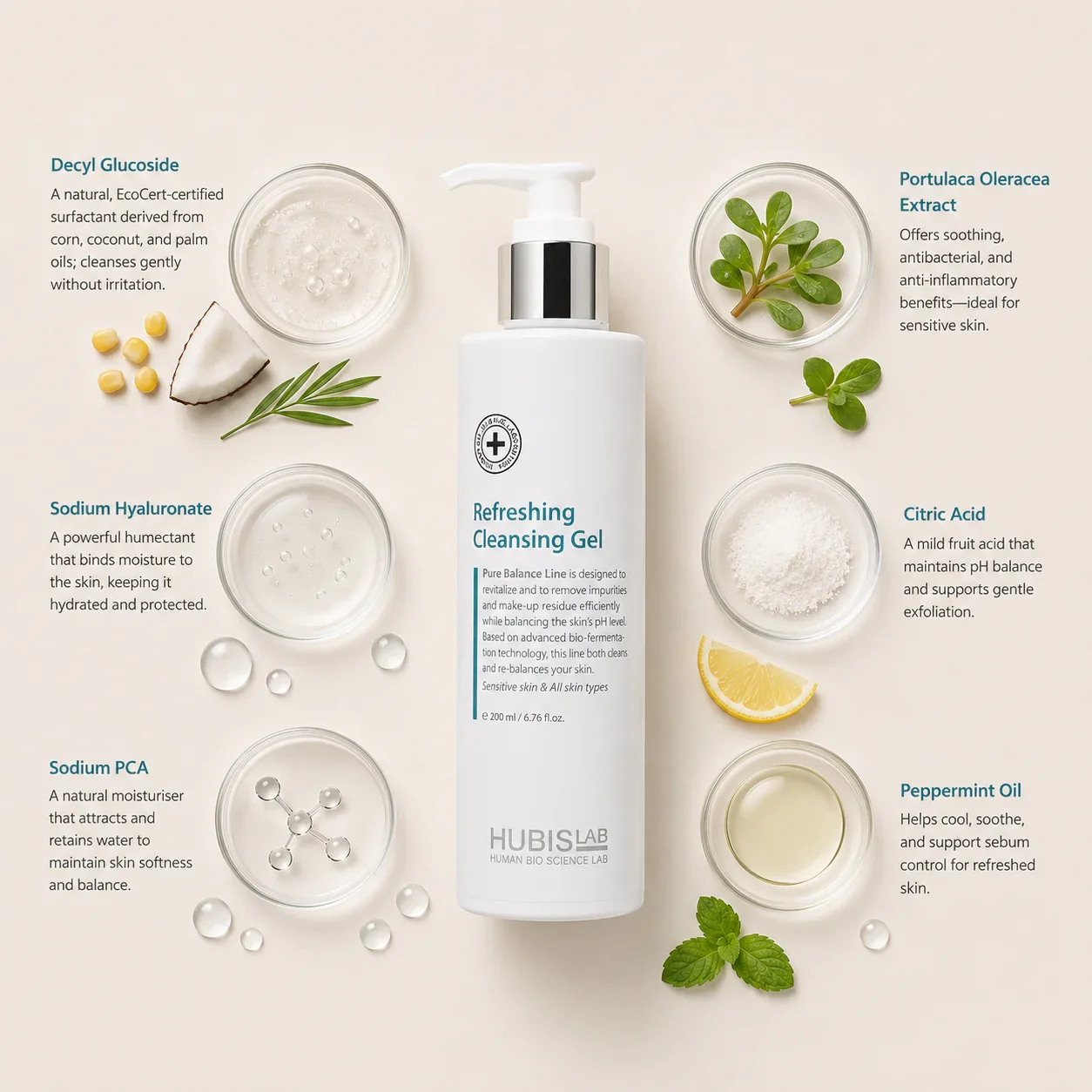 hubislab-refreshing-cleansing-gel-minimal-ingredient-flatlay.webp