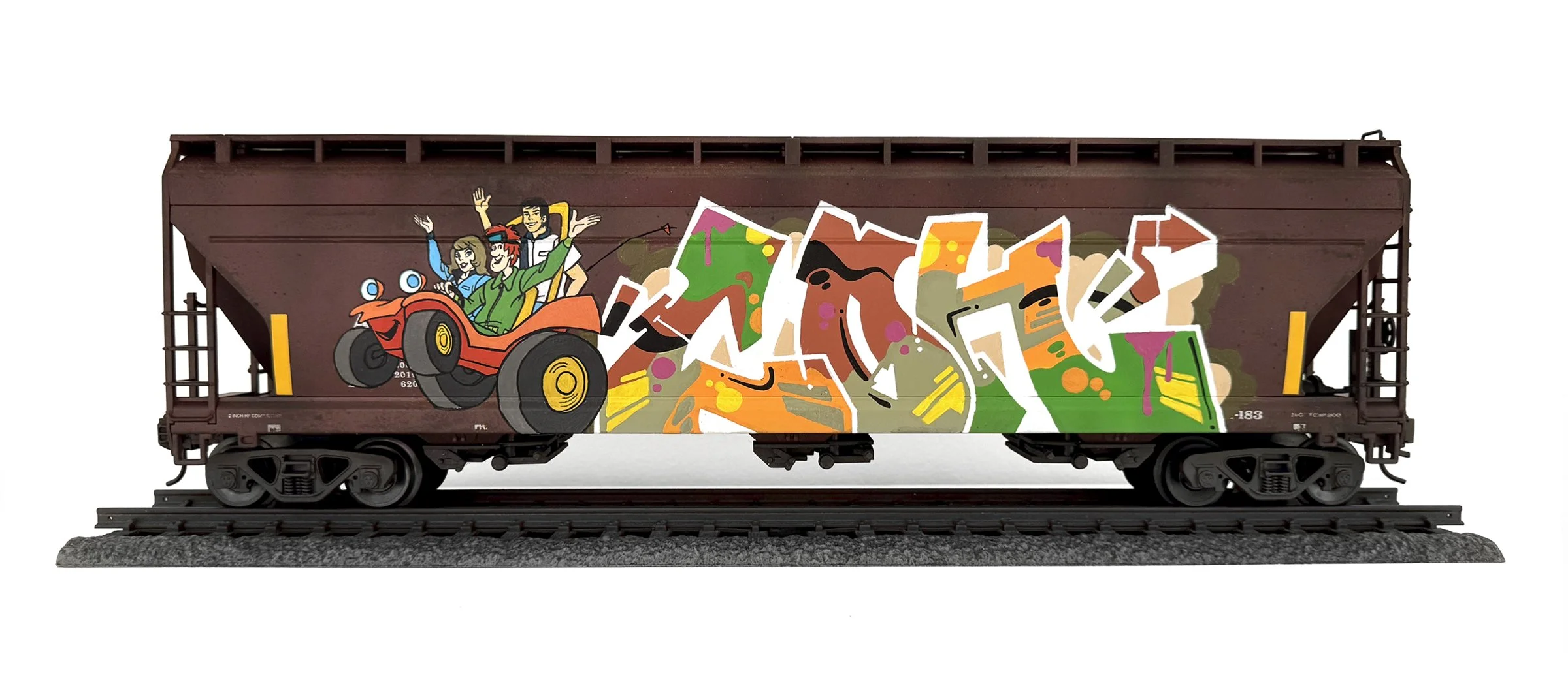 ATSF #12
7 x 24 x 5 in (17.78 x 60.96 x 12.7 cm)
Spray paint, paint marker, acrylic
2026