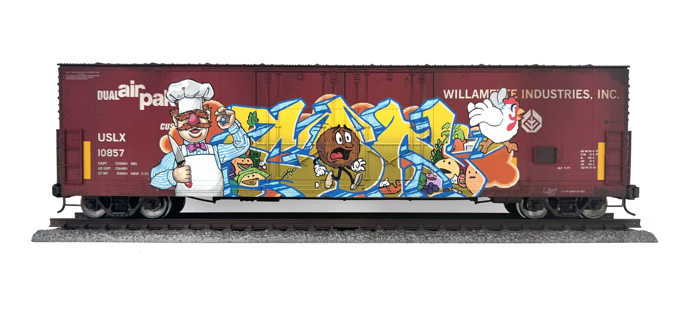 USLX #14
7 x 24 x 5 in (17.78 x 60.96 x 12.7 cm)
Spray paint, paint marker, acrylic
2026