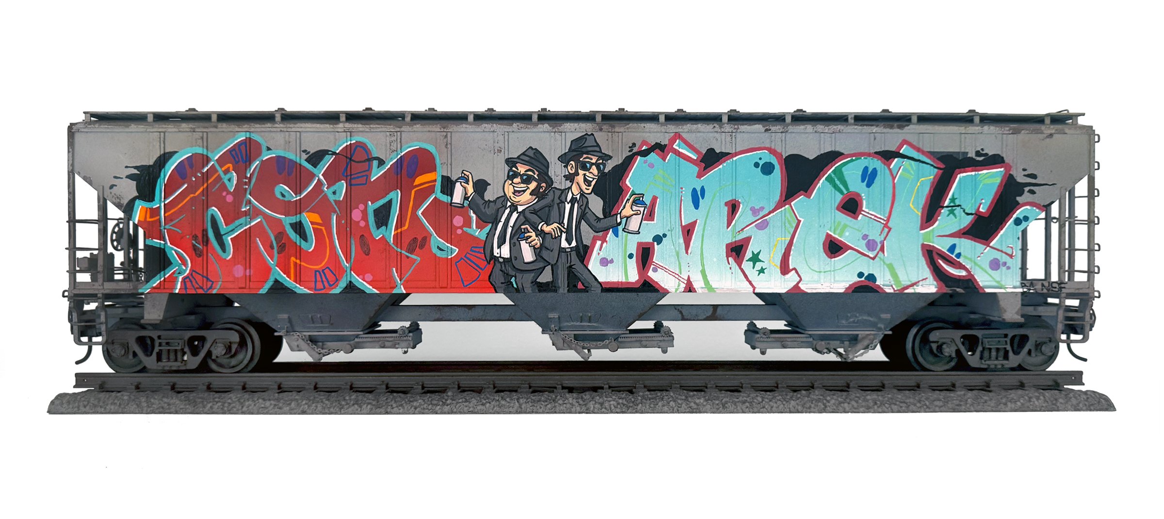 D&RGW #3
7 x 26 x 5 in (17.78 x 66.04 x 12.7 cm)
Spray paint, paint marker, acrylic
2026