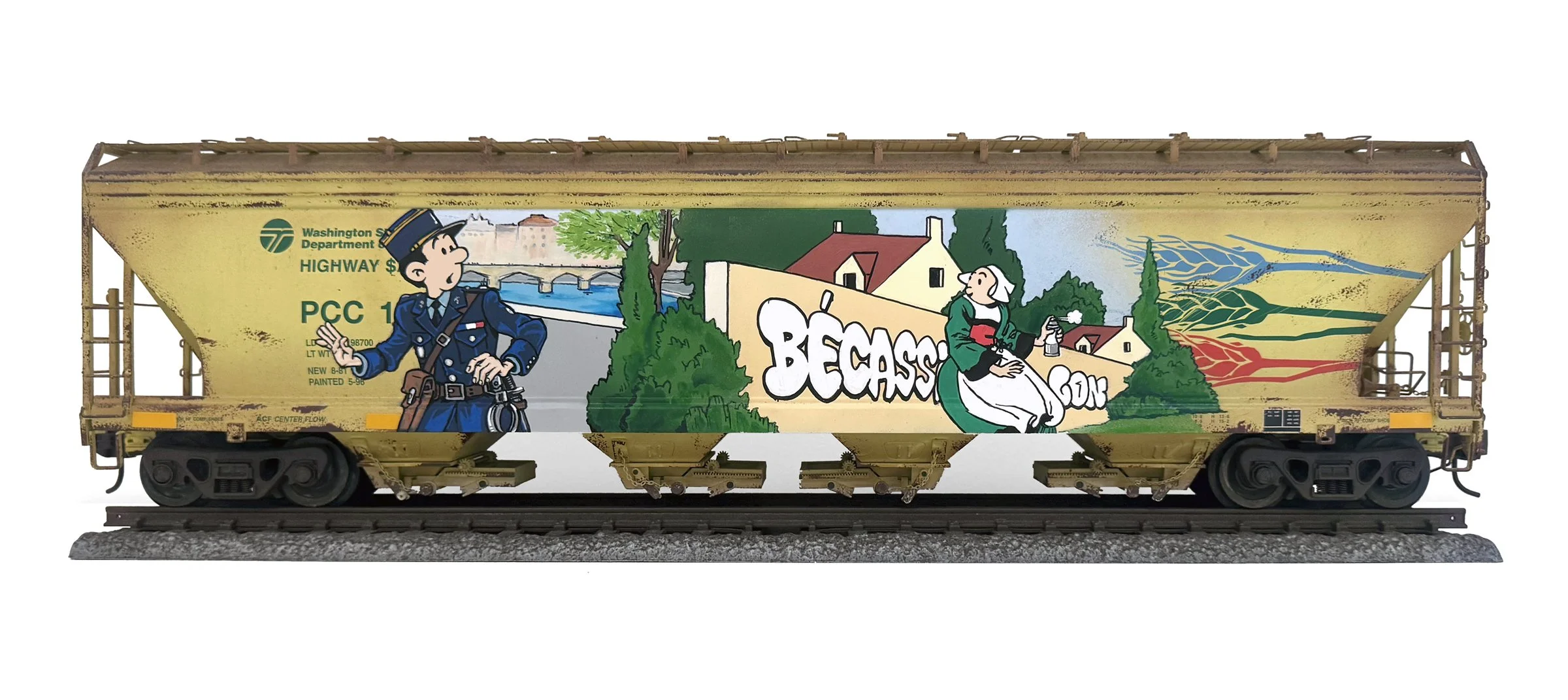PCC
7 x 25 x 5 in (17.78 x 63.5 x 12.7 cm)
Spray paint, paint marker, acrylic
2026