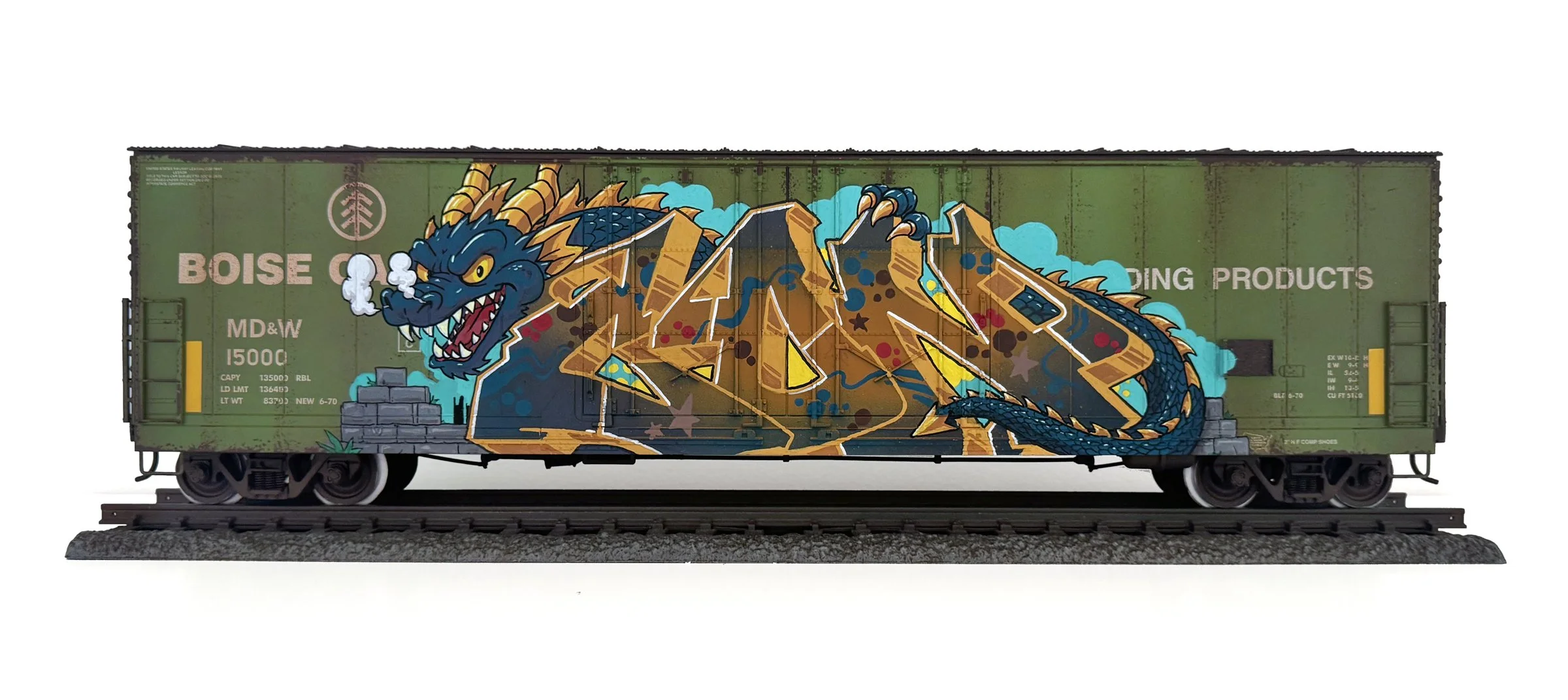 MD&W #8
7 x 24 x 5 in (17.78 x 60.96 x 12.7 cm)
Spray paint, paint marker, acrylic
2026