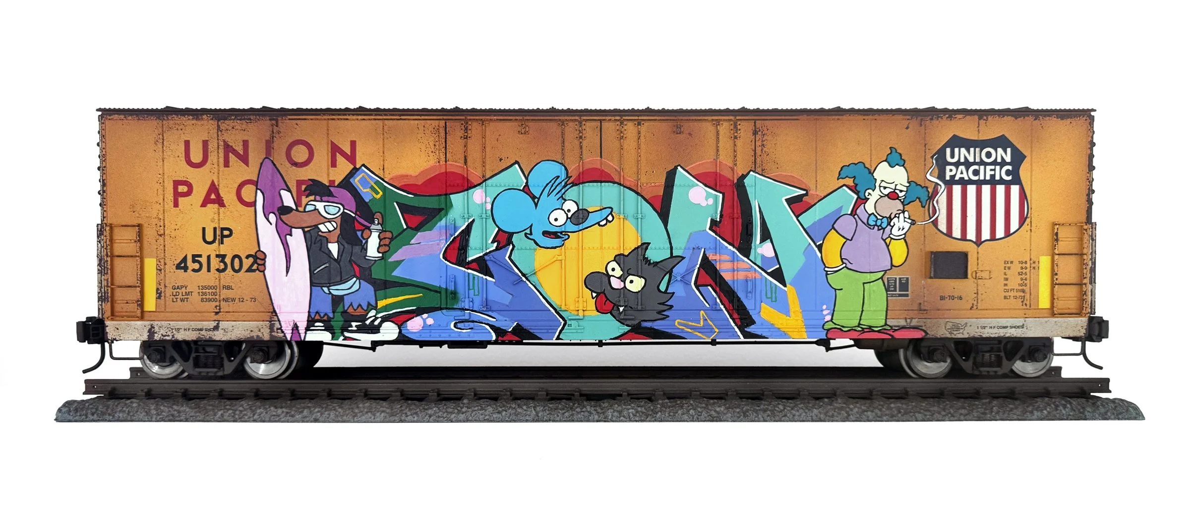 UP #23
7 x 24 x 5 in (17.78 x 60.96 x 12.7 cm)
Spray paint, paint marker, acrylic
2026