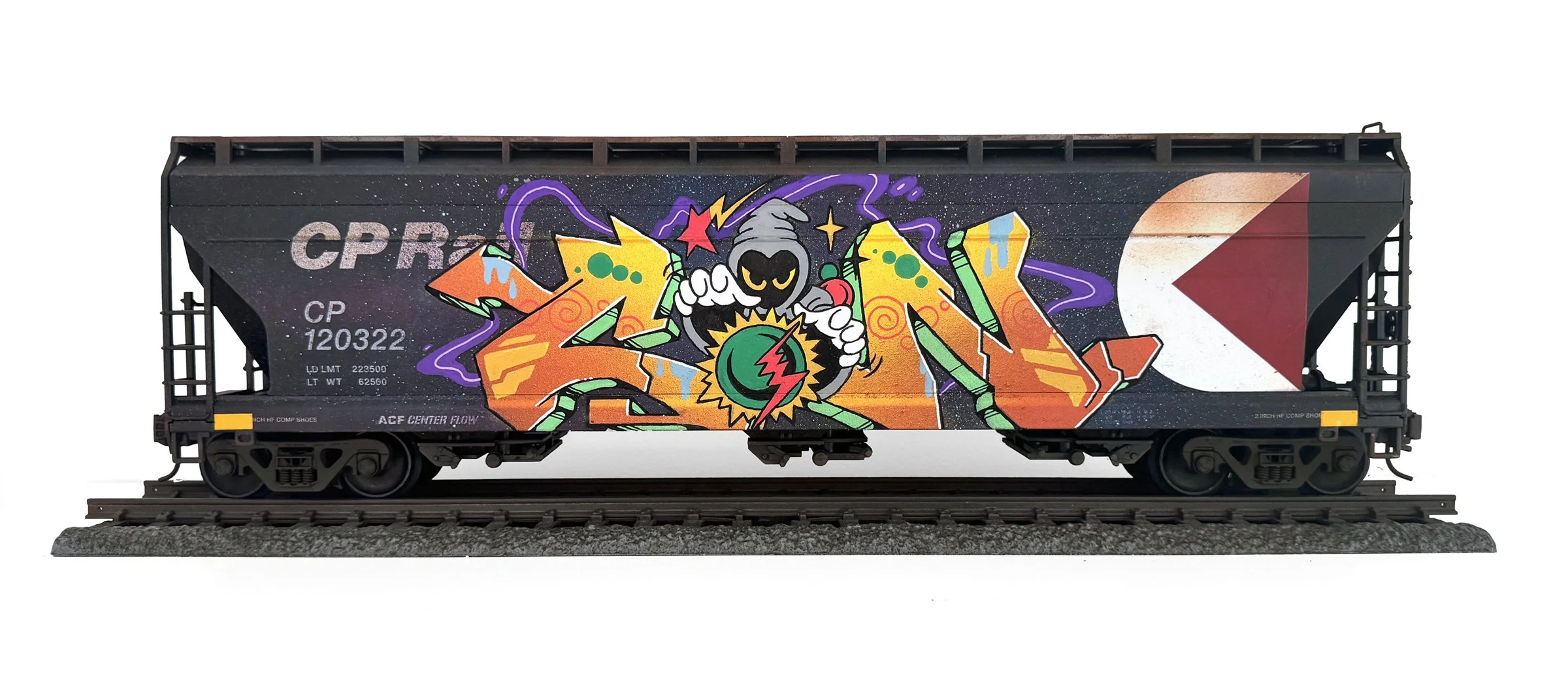 CP #11
ATSF #10
7 x 24 x 5 in (17.78 x 60.96 x 12.7 cm)
Spray paint, paint marker, acrylic
2026ATSF #10