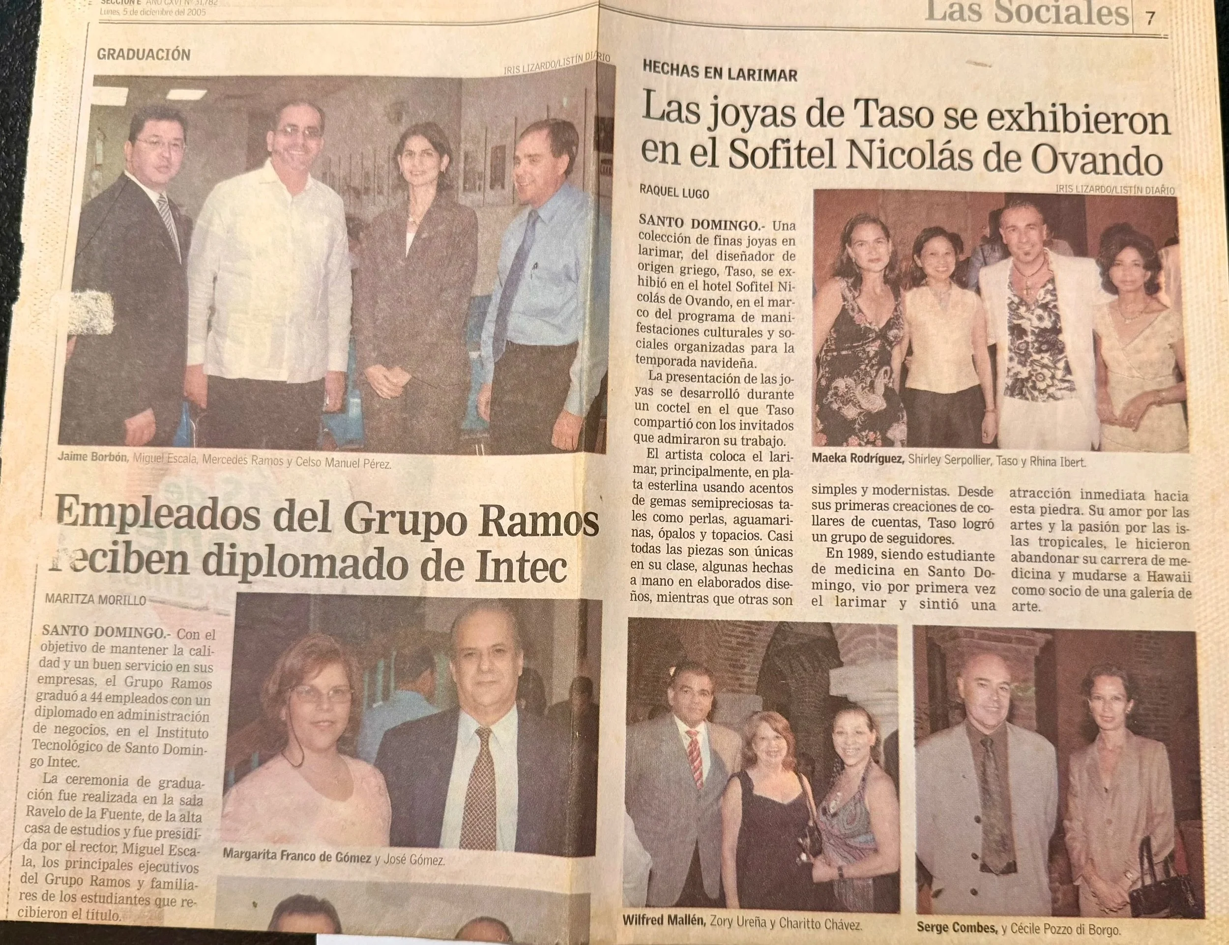 TASO at an international jewelry event featured in the press.