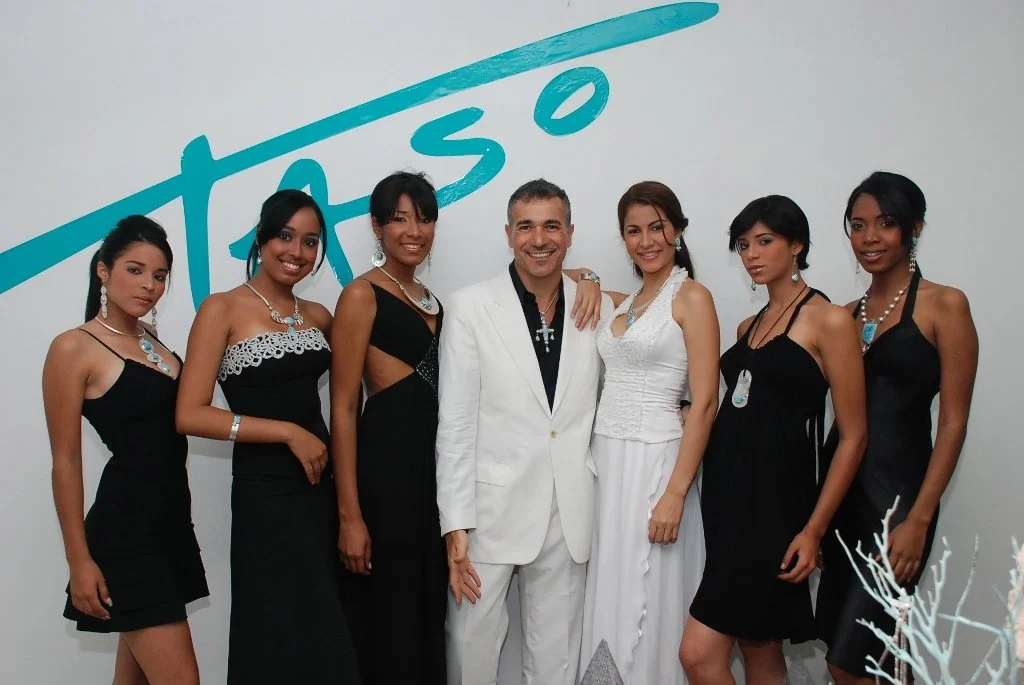 TASO at an international jewelry exhibition showcasing his artistic creations.