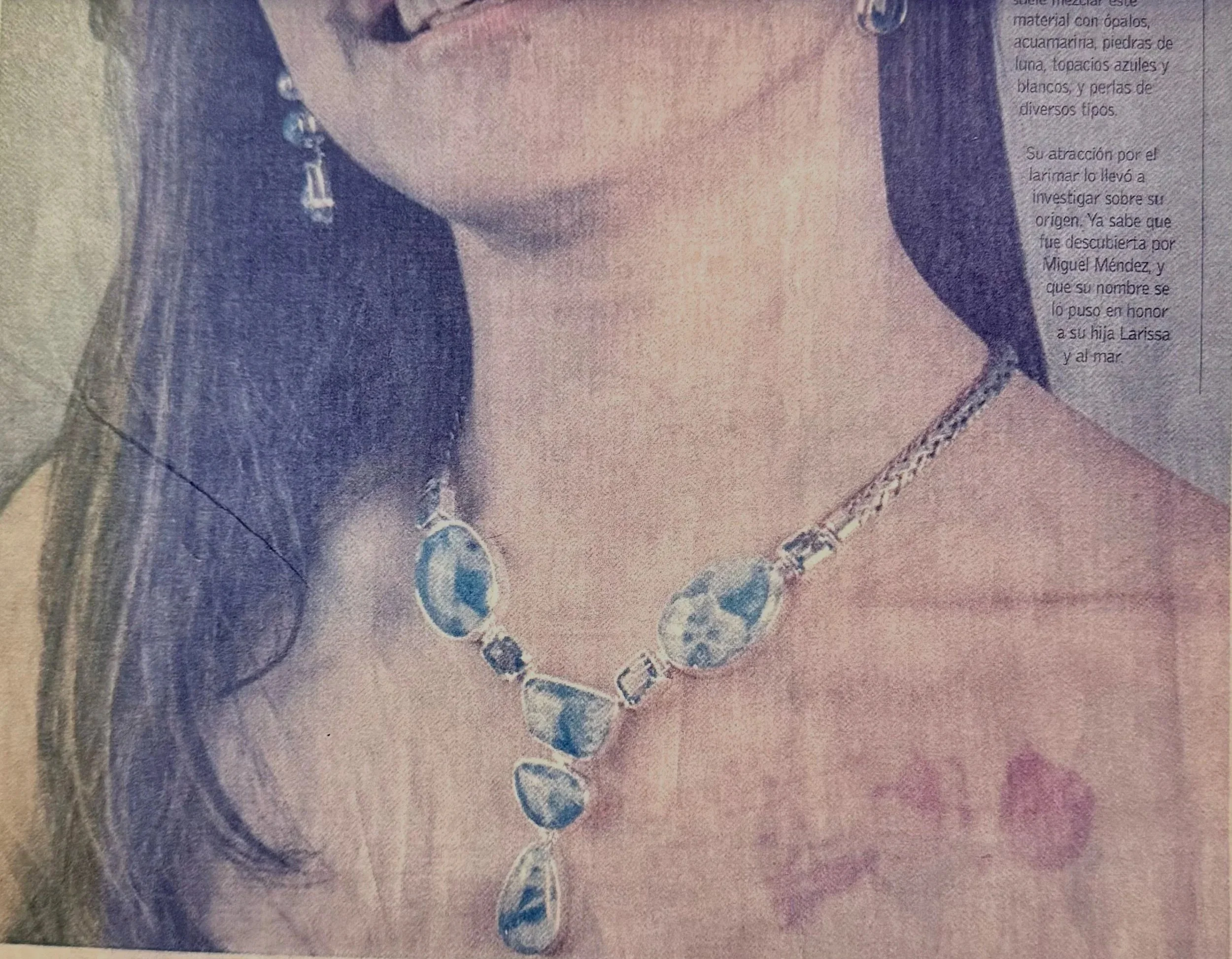 Model wearing TASO statement earrings, necklace and bracelet featured in the press.