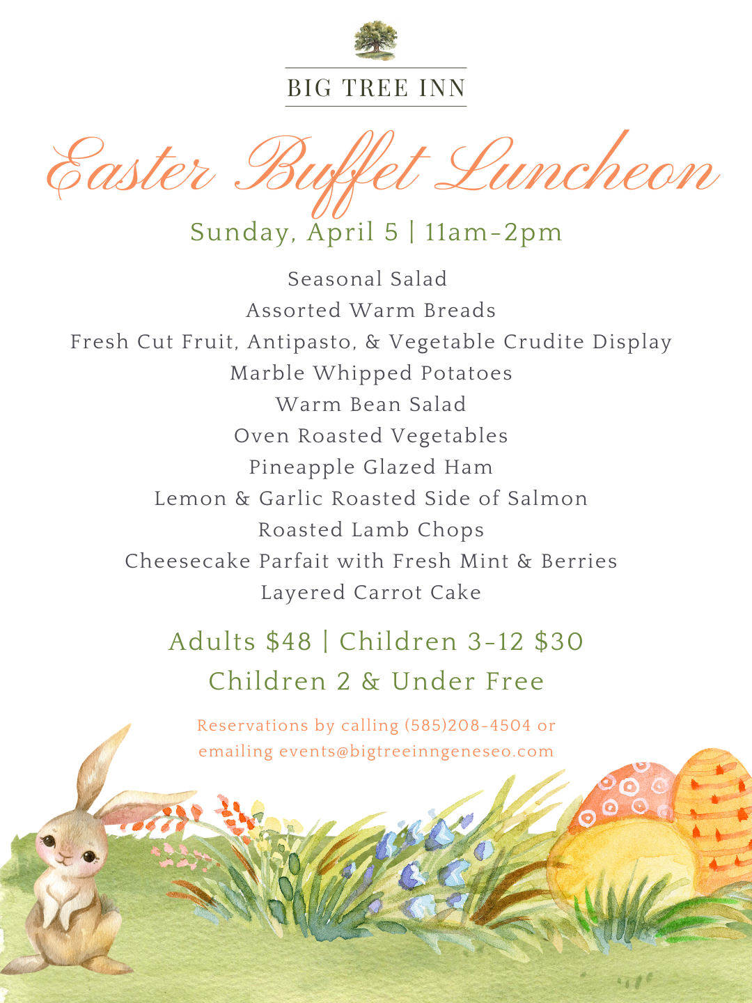 Easter Luncheon at the Big Tree Inn