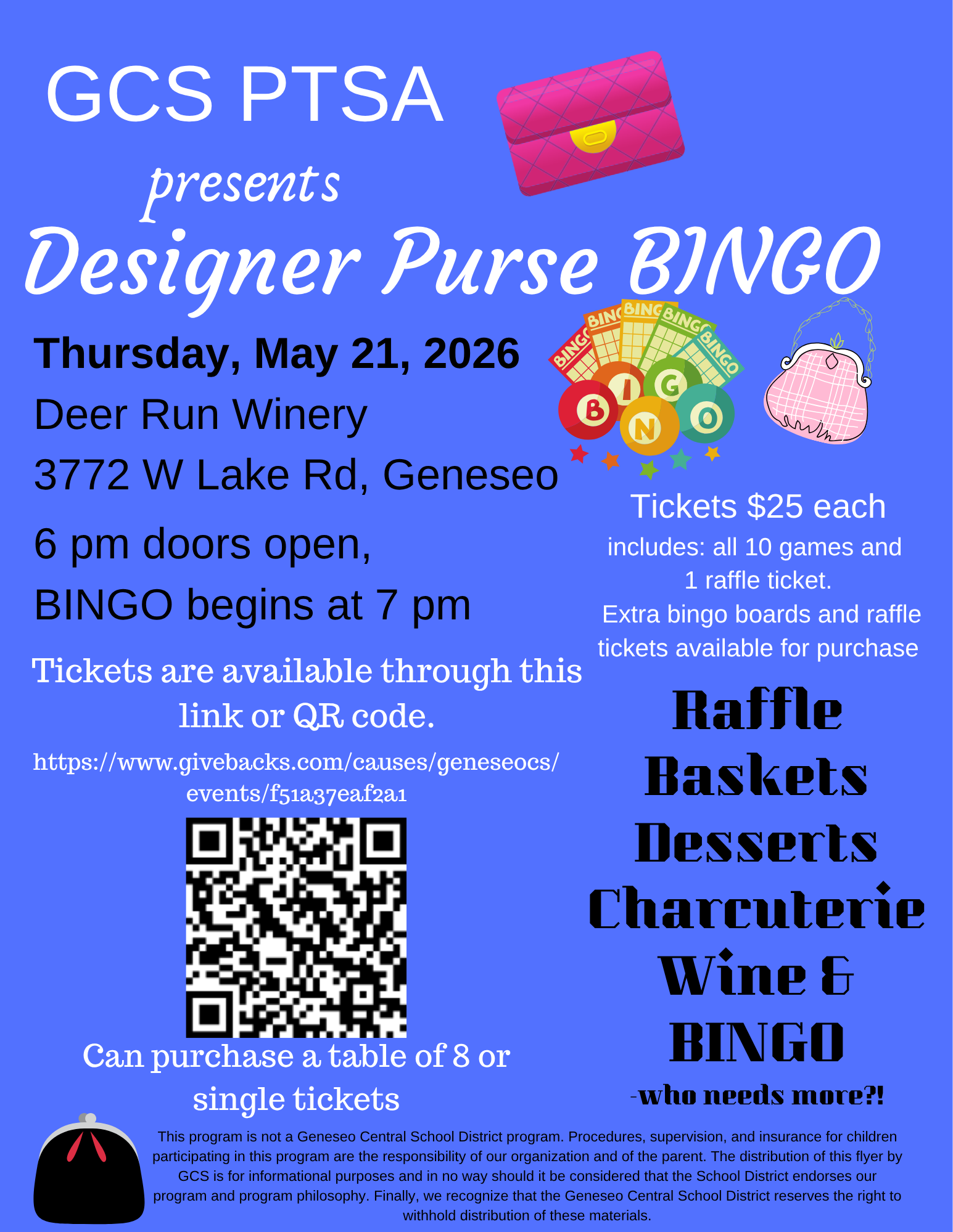 Purse Bingo with Geneseo PTSA