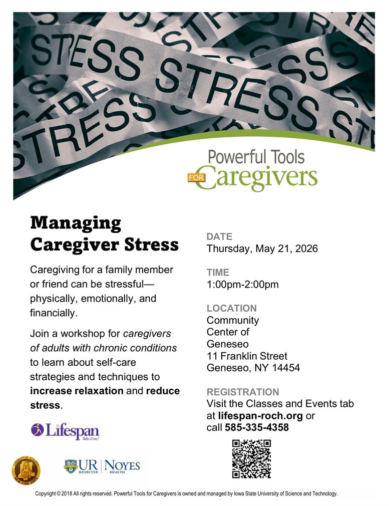 Managing Caregiver Stress with Community Center of Geneseo