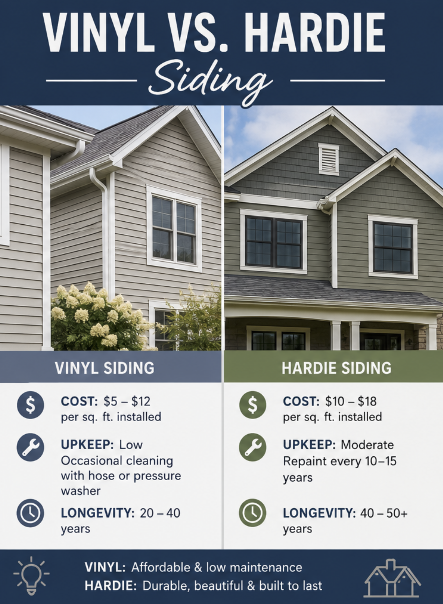 Vinyl vs. Hardie Siding