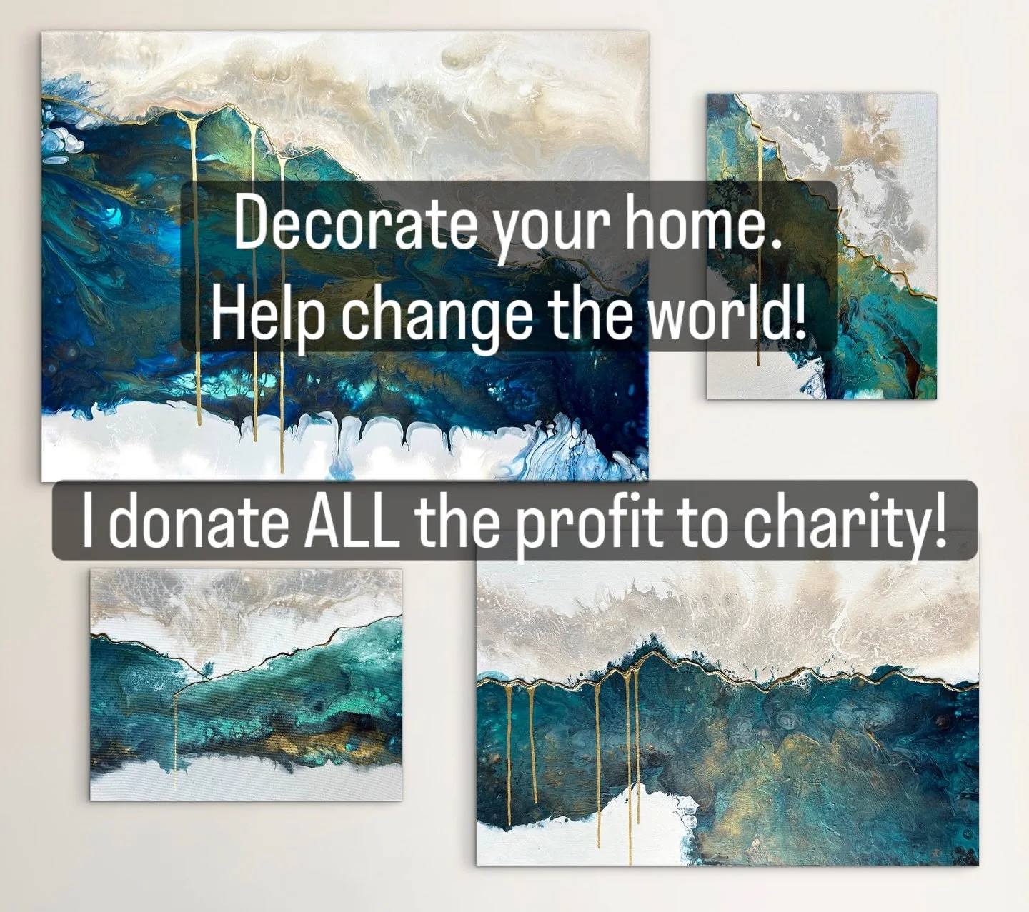 Decorate your home. Help change the world. ✨

The Elevation Series has been such a meaningful journey for me &mdash; exploring movement, restraint, and the beauty of rising landscapes. Each piece begins with fluid paint, letting the colors flow freel