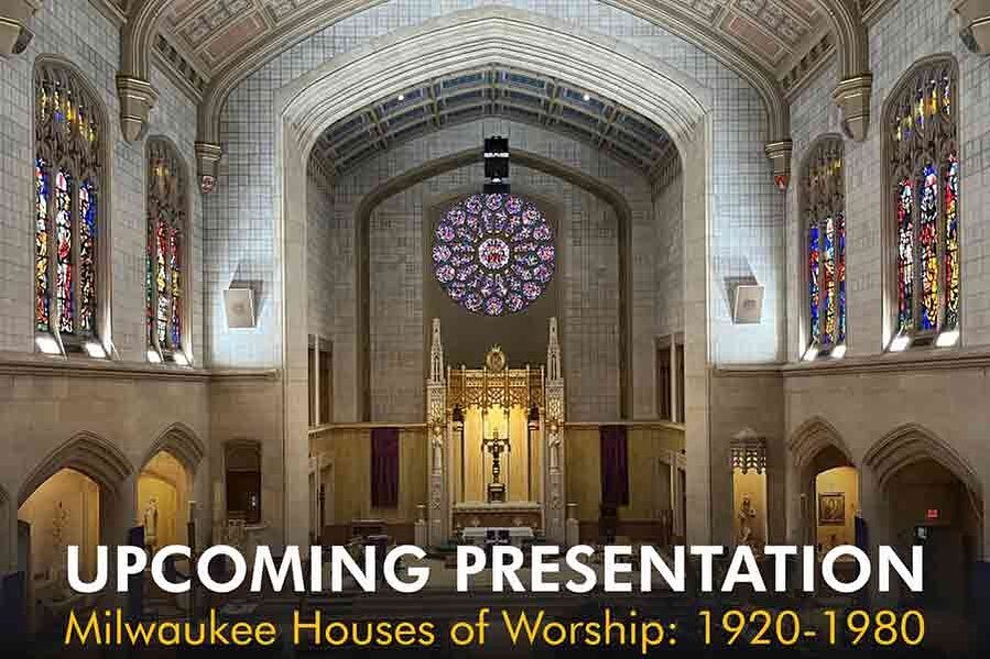 This FREE event is less than a week away!

Architectural Historian and Docomomo US Member Justin Miller @jcm60611 will be presenting Milwaukee Houses of Worship 1920-1980 at the UW-Milwaukee Zelazo Center on September 27th from 6:00-7:30 pm!

This pr