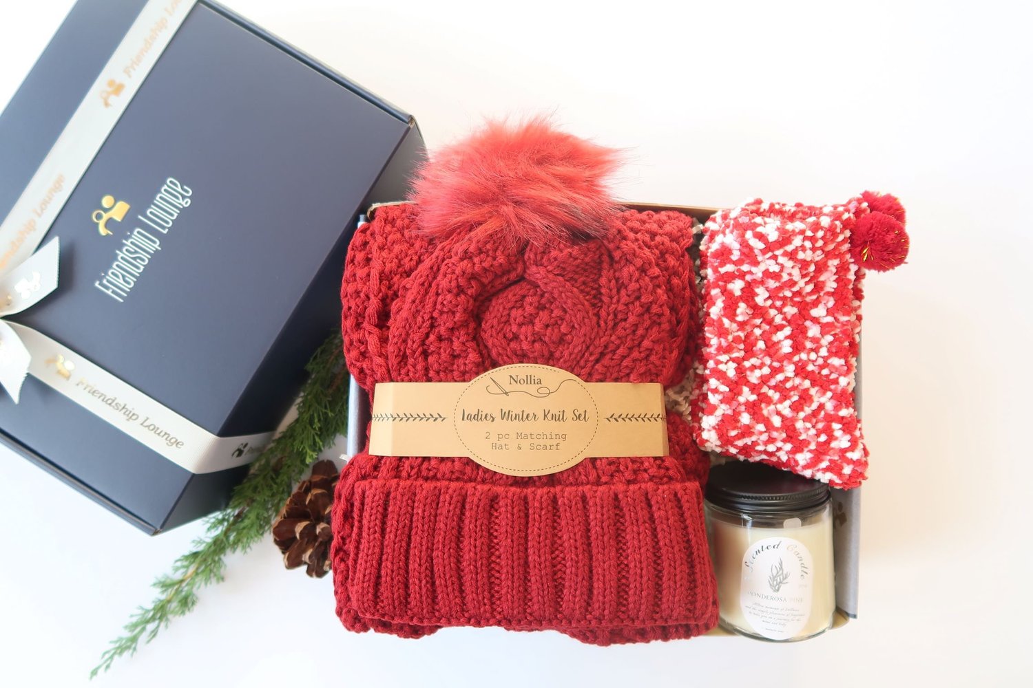 Merry Free People Bundle in Red Beanie Hat, Neckerchief Scarf & Socks Gift Box An unintentional little set that I main image 2