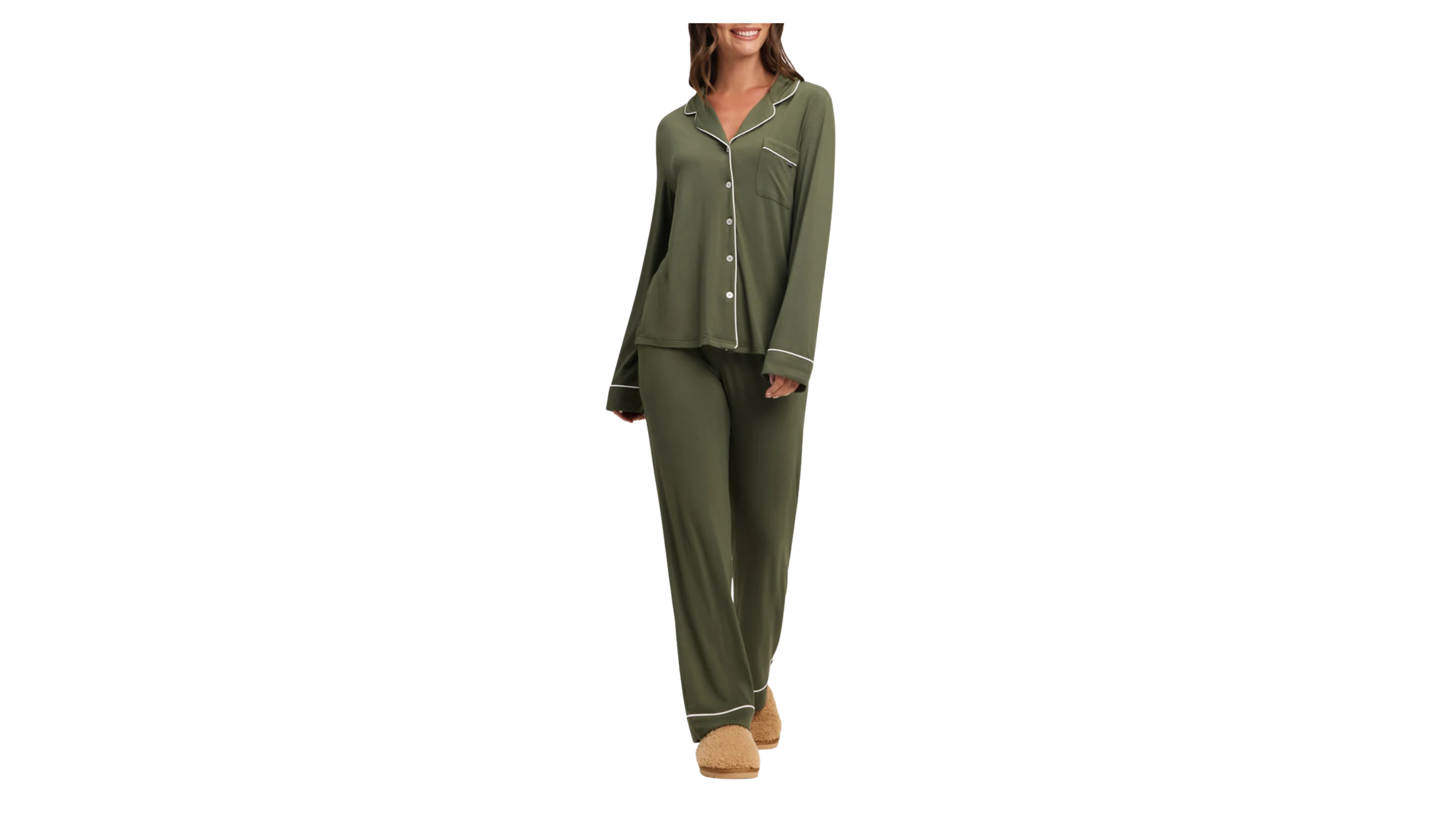  Women's Bamboo Stretch-Knit Long Sleeve Pajama Set