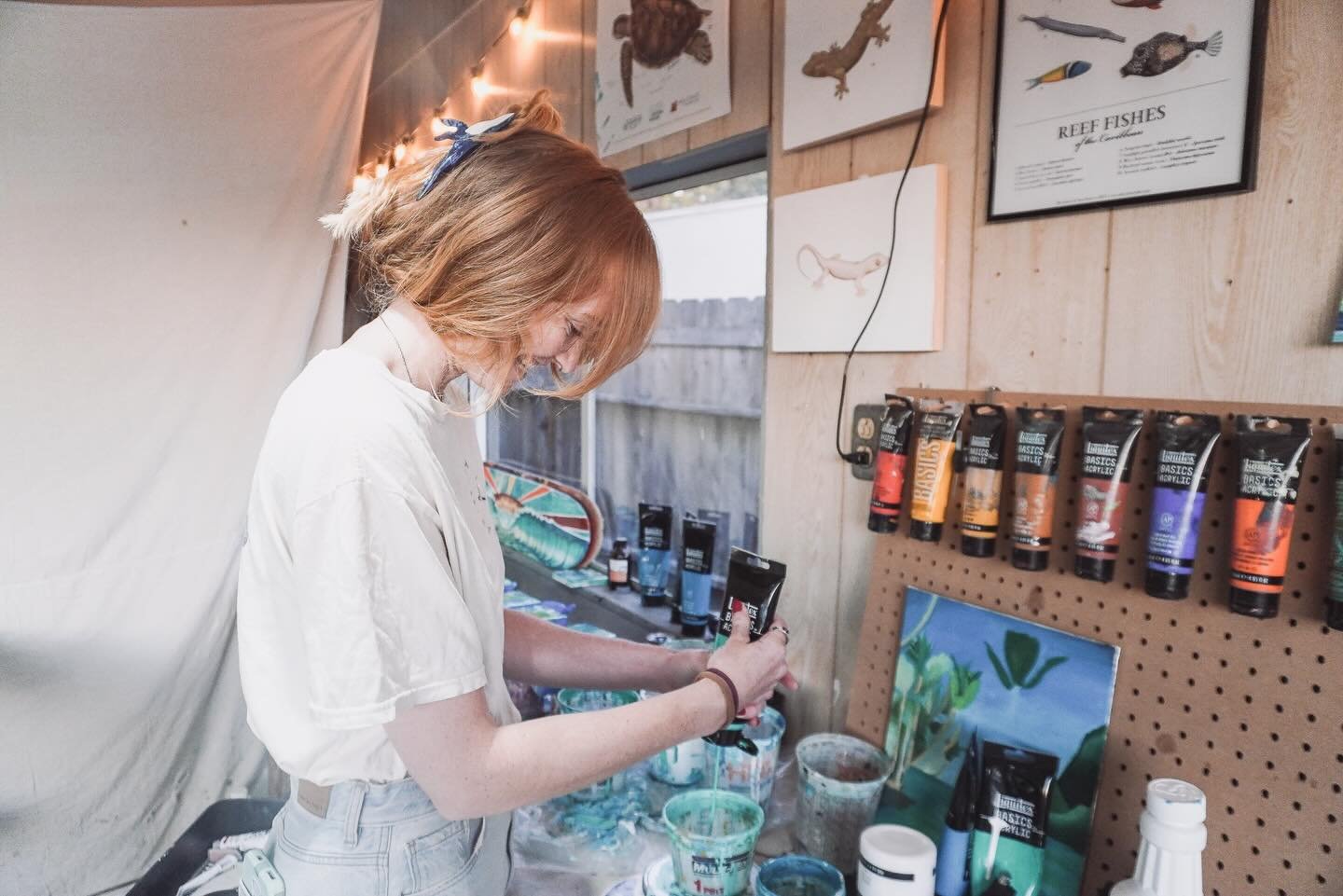 Paint time in the garage | this board was the largest pour I&rsquo;ve done to date which was so fun~ and so wonderfully messy😆
