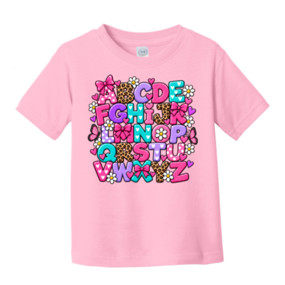 Flowers & Bows Alphabet T-Shirt