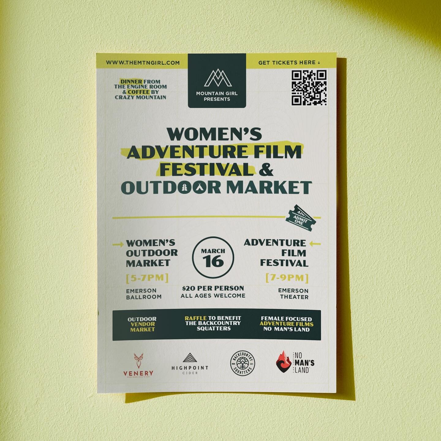 This Saturday come check out No Man&rsquo;s Land Adventure Film Festival at the Emerson! I&rsquo;ll be there from 5-7 with fresh roasted coffee along with a whole slew of rad ladies at the Women&rsquo;s Outdoor Market before the films start. Tickets 