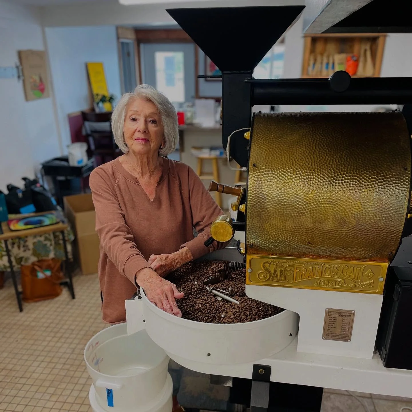 Meet CMCR&rsquo;s unofficial (but very enthusiastic) quality control manager 😄 &mdash; my grandmother, Evelyn, aka &ldquo;Nan.&rdquo;

She spent the past couple weeks helping out around the roastery and coffee bar, insisting I &ldquo;put her to work