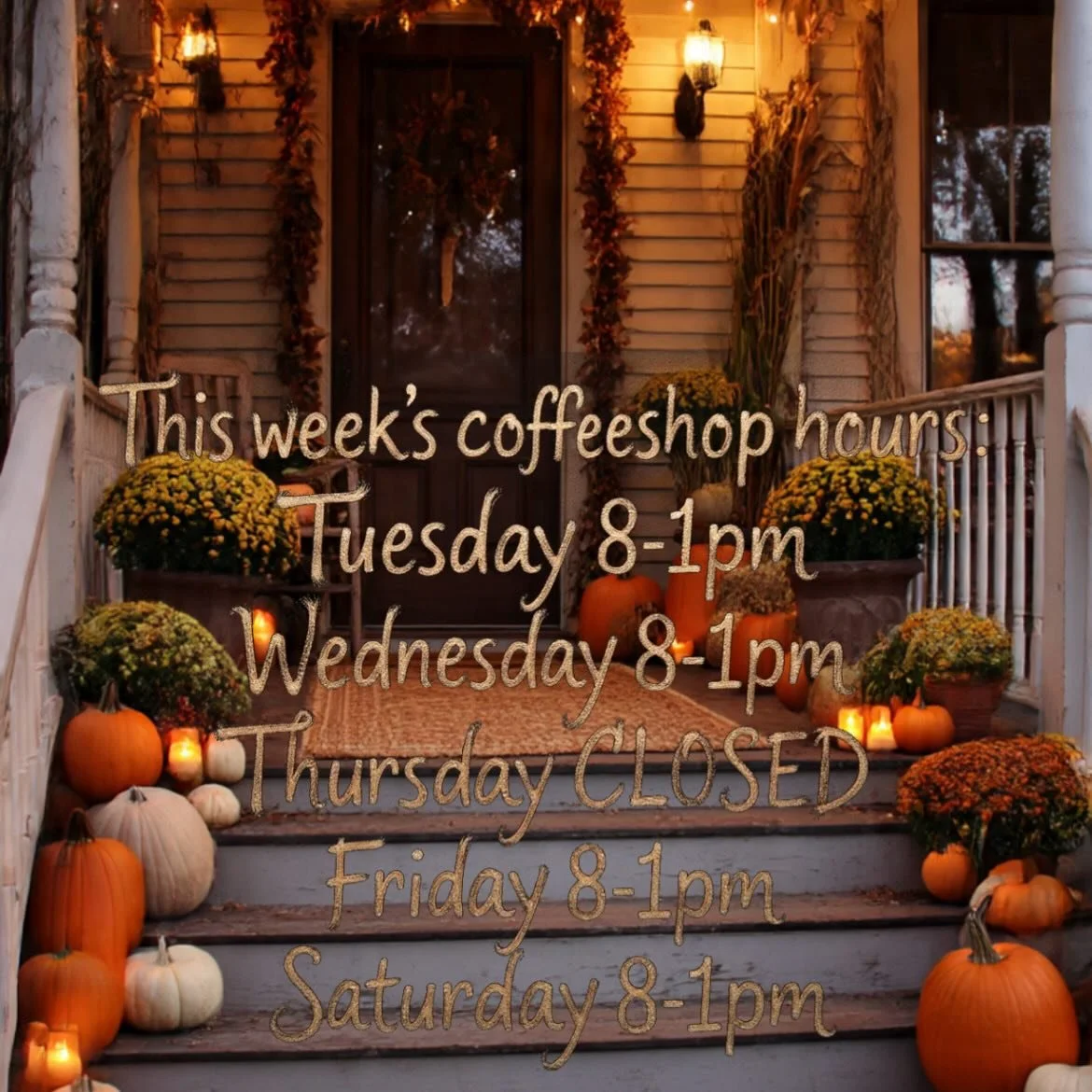 Friendly reminder: we're open regular hours this week, except we&rsquo;re closed Thursday for Thanksgiving! 🦃 Stay tuned for Small Business Saturday deals! 🤩